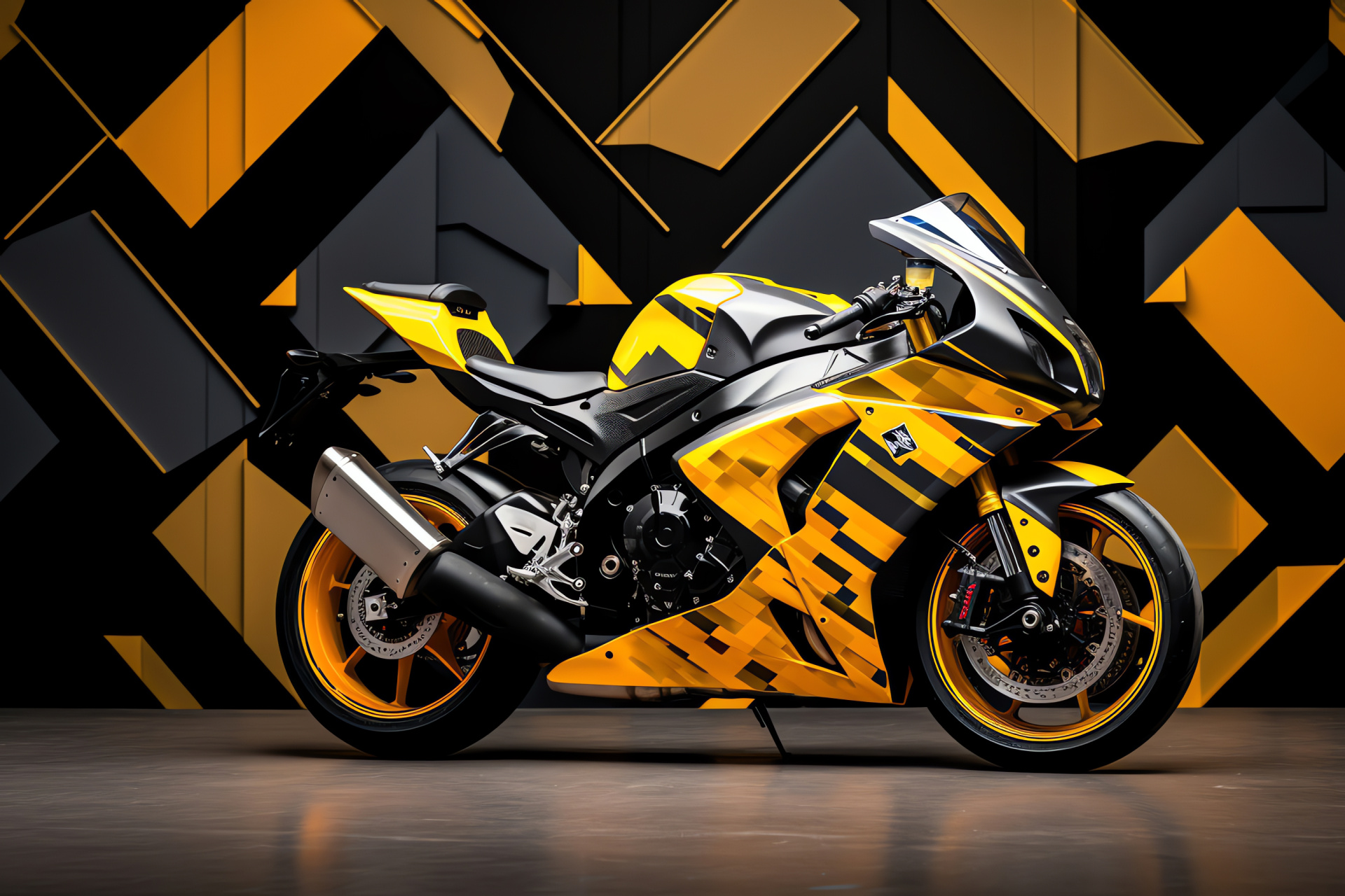 Suzuki GSX-R1000R, Race-ready motorcycle, Abstract decoration, Colour pairing, Visual dynamics, HD Desktop Image