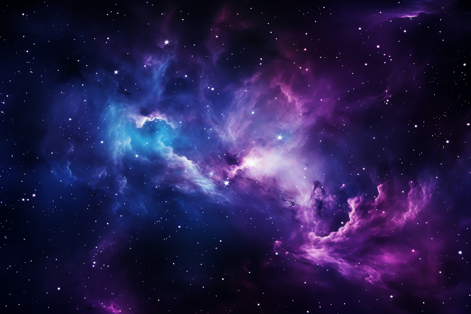 Vivid Purple Galaxy, Galactic Core Detail, Nebular Intensity, Interstellar Clouds, Deep Space Intricacy, HD Desktop Image