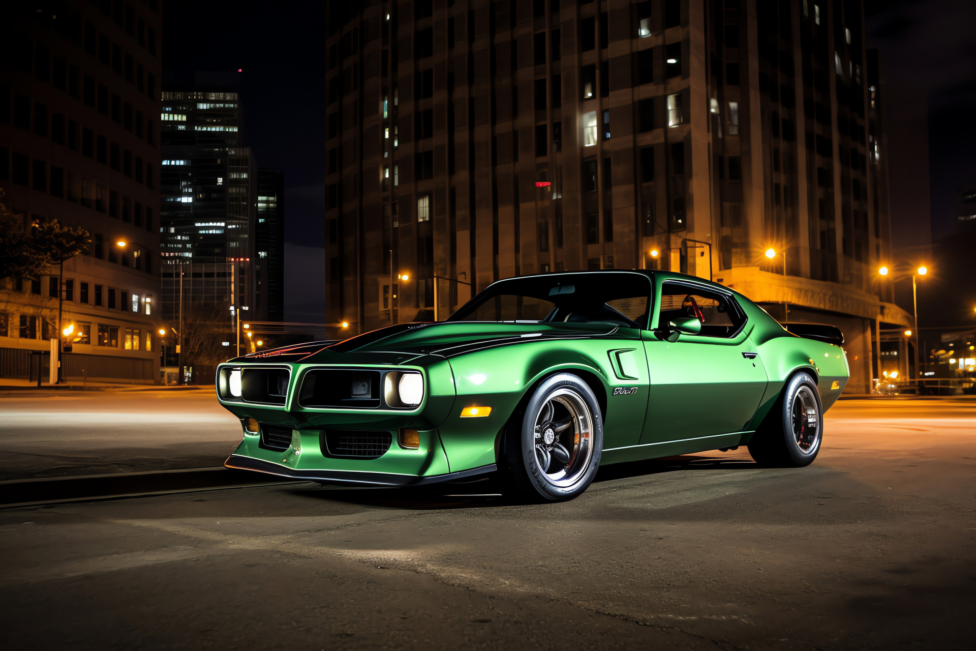 Pontiac Firebird Formula model, American sports car, Detroit auto, Green metallic finish, Performance vehicle, HD Desktop Wallpaper