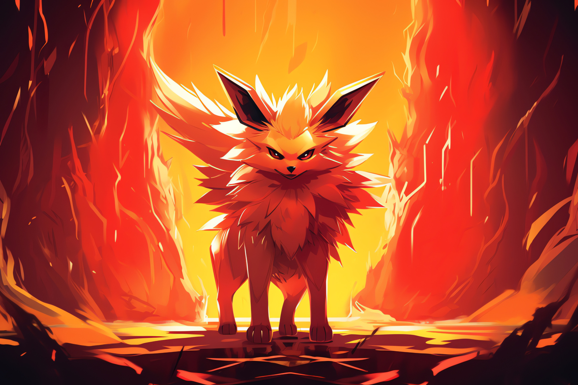 Jolteon spikes, Electric-type evolution, Creature with voltage, Eeveelution form, Game mascot, HD Desktop Image