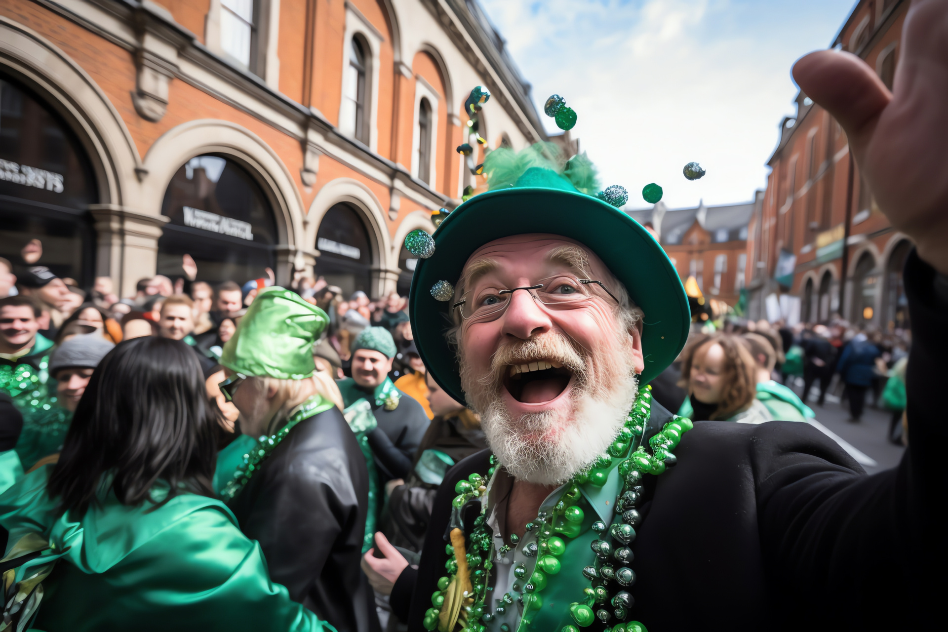 March holiday figure, Dublin festive tradition, Eire celebration, March procession, Celtic costume spectacle, HD Desktop Image