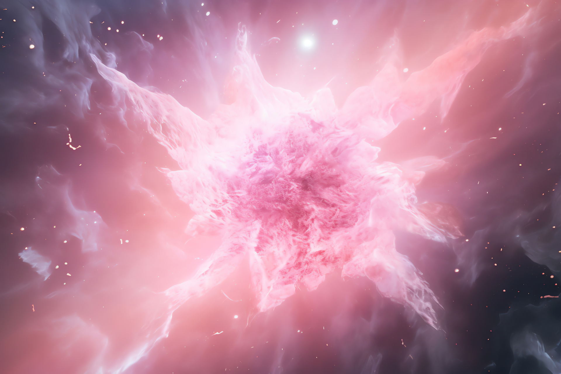 Nebular cloud, Star formation, Stellar nursery, Pastel nebula, Pink space hues, HD Desktop Wallpaper