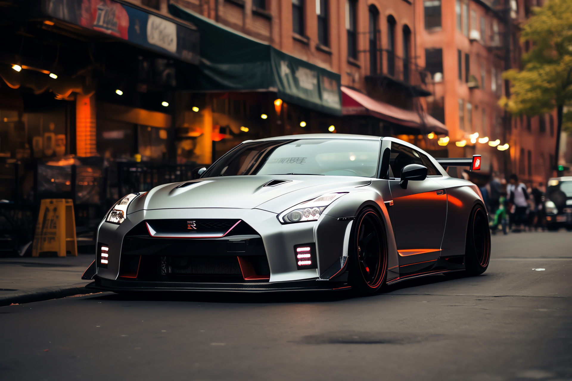 Veilside company mods, Nissan GT-R Nismo, New York metropolitan, aftermarket enhancements, skyline presence, HD Desktop Wallpaper