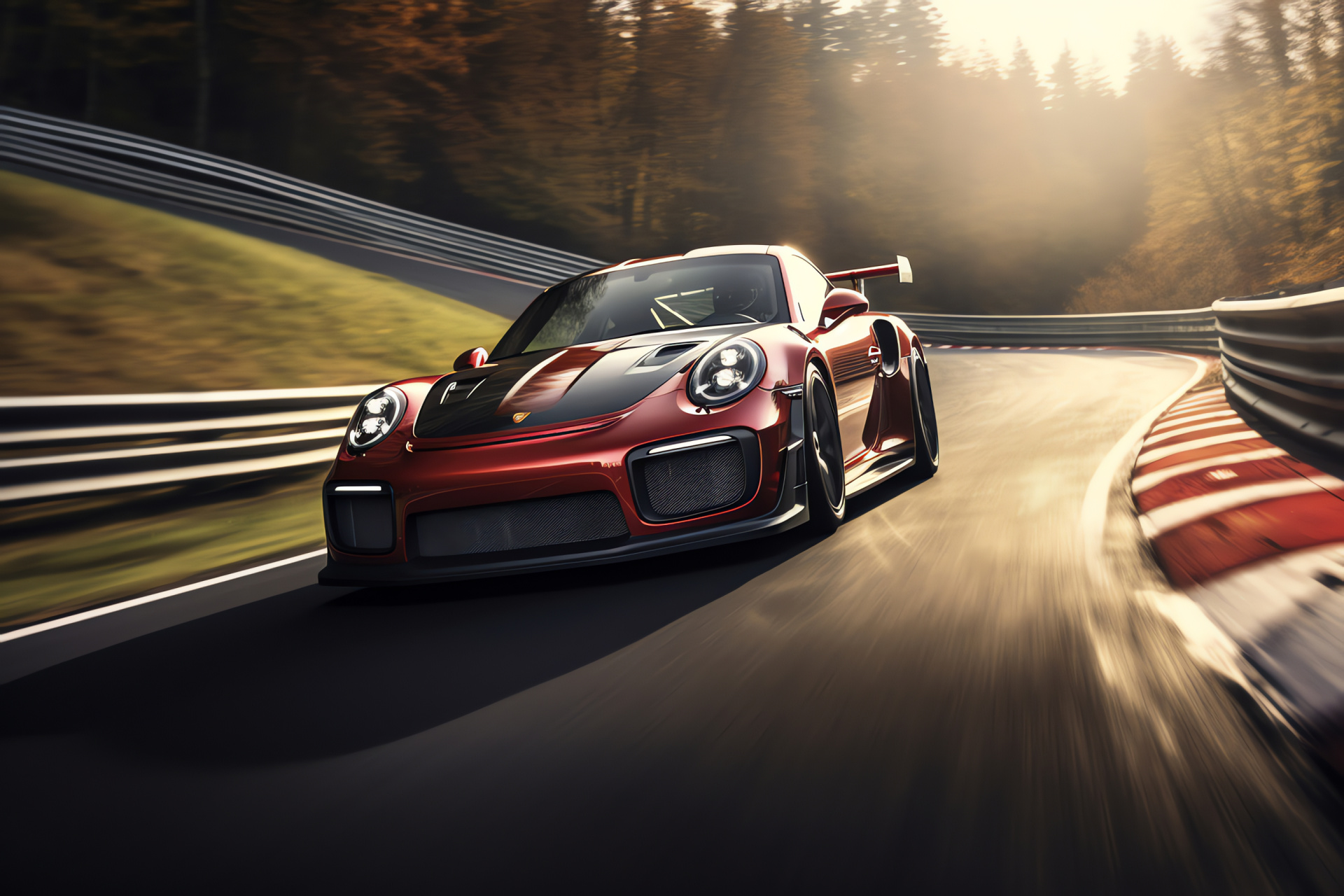 Porsche 911 GT2 RS MR, Nrburgring Nordschleife circuit, Motor racing circuit, High-speed vehicle, Precision engineering, HD Desktop Image