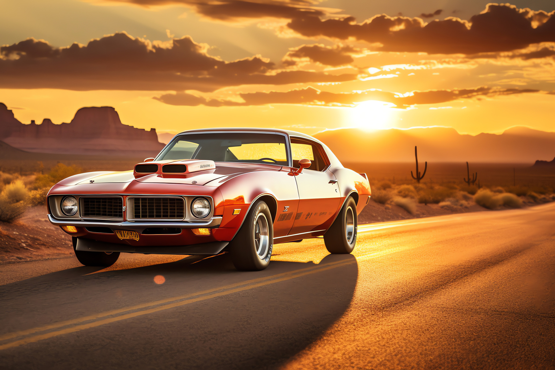 Trans Am, historic highway, performance vehicle, scenic drive, natural beauty, HD Desktop Wallpaper