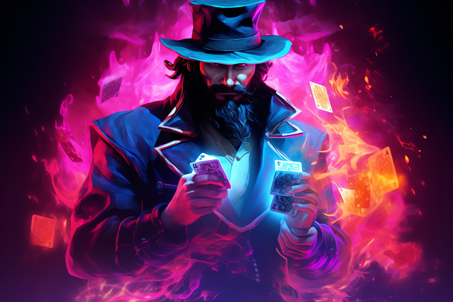 Twisted Fate, Card master avatar, Game persona, Deep azure gaze, Loftiness, HD Desktop Wallpaper