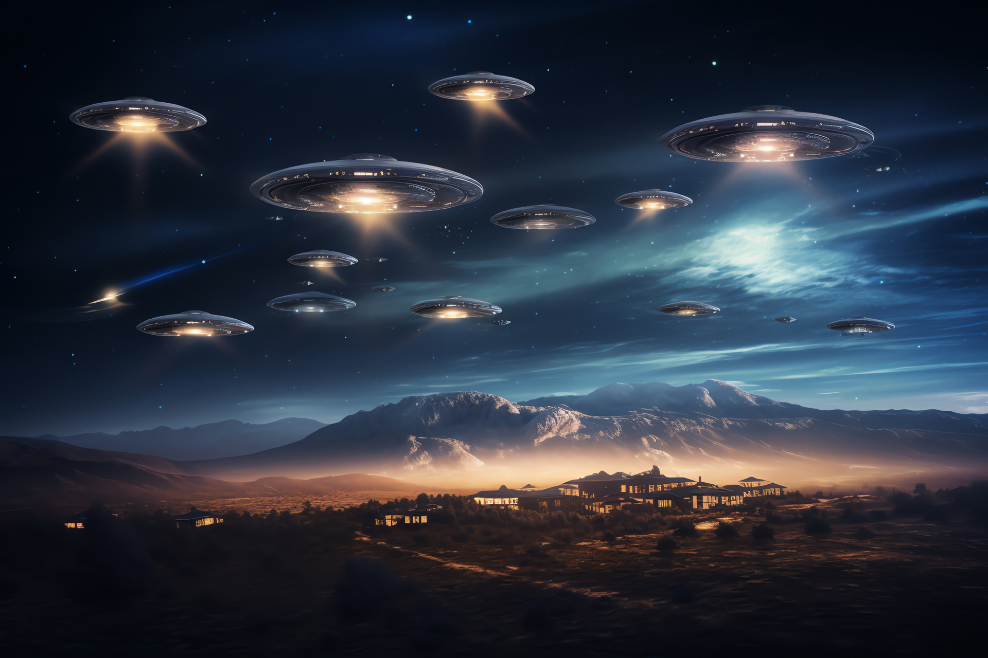 UFO sightings, Night skies, Science fiction cases, Extraterrestrial influencers, Paranormal studies, HD Desktop Image