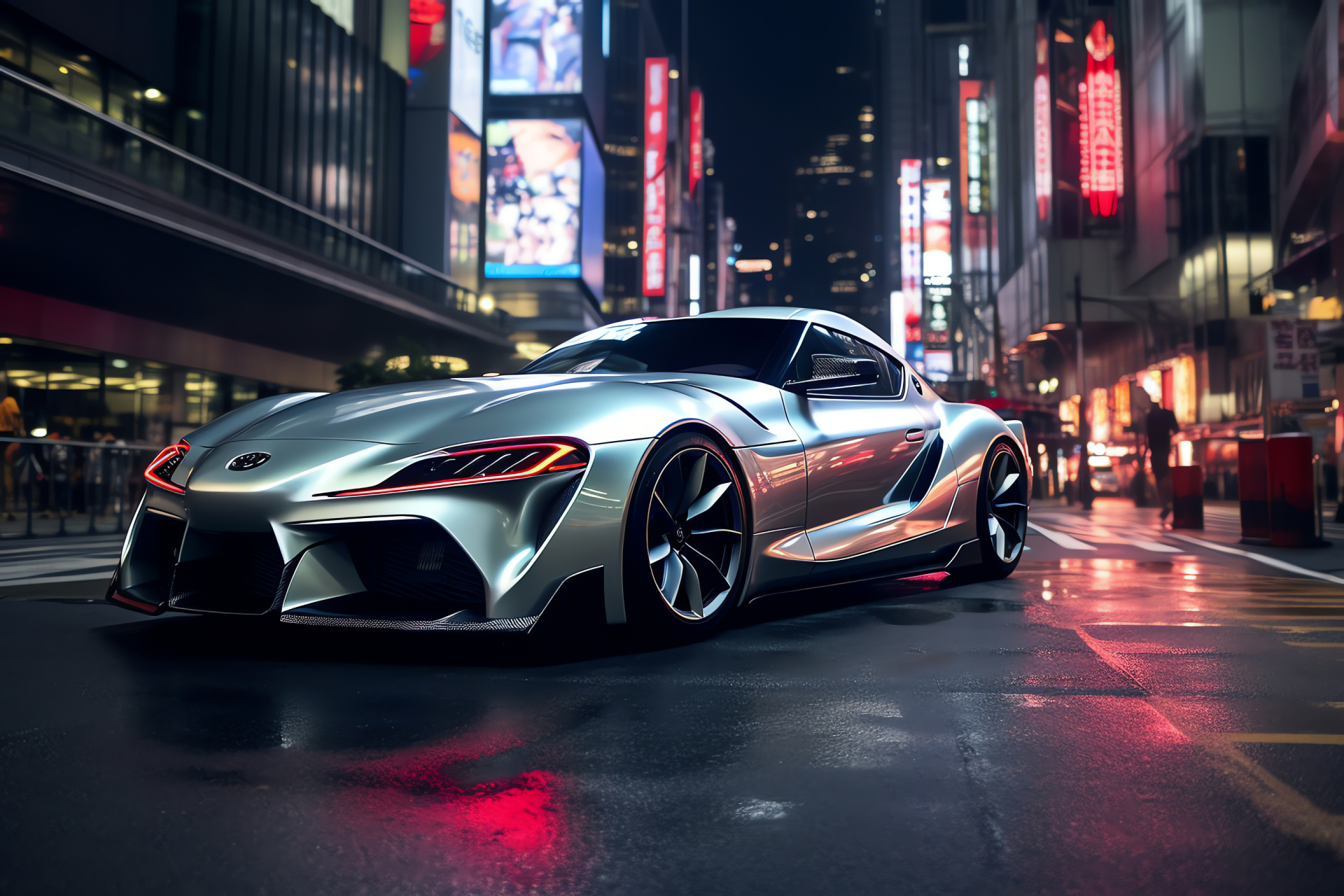 Toyota TRD Tokyo, Supra sports car, Urban neon aesthetics, Cutting-edge design, Japanese sports engineering, HD Desktop Image