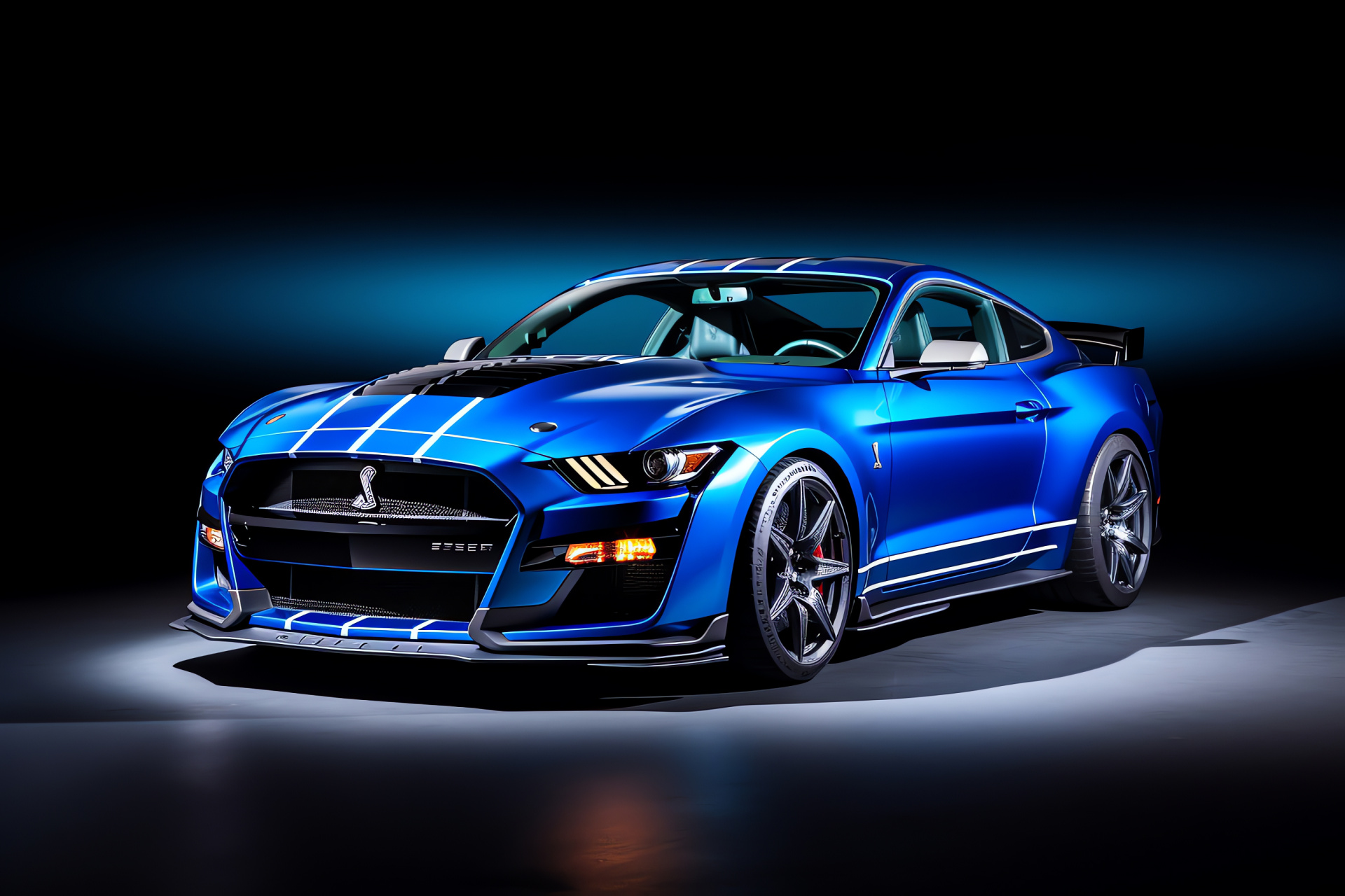 2023 Shelby Mustang, GT500 vision, Solid blue motif, Newest model showcase, Mustang superiority, HD Desktop Image