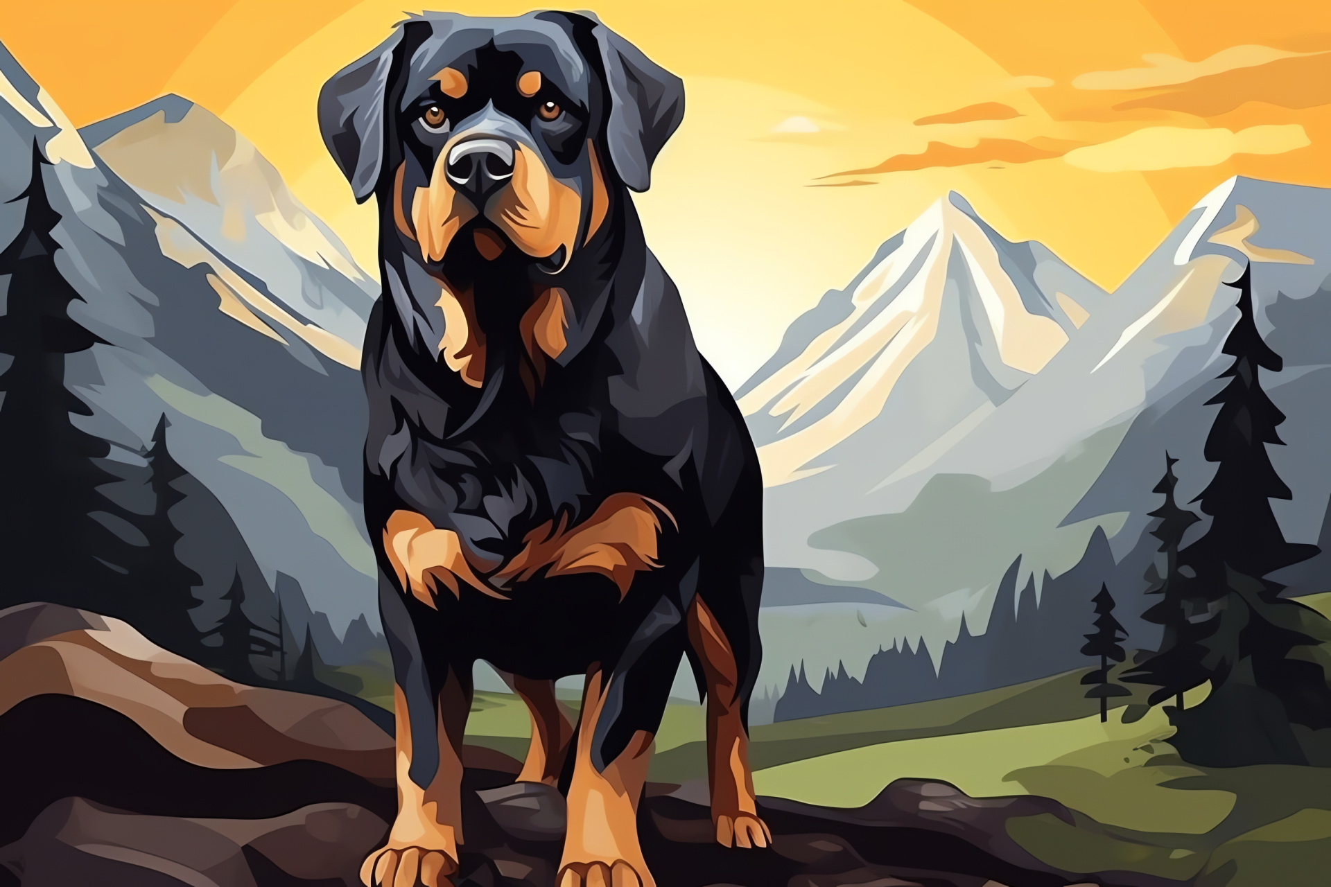 Active Rottweiler, Outdoor adventure, Dog walking, Muscular pet, K9 energy, HD Desktop Wallpaper