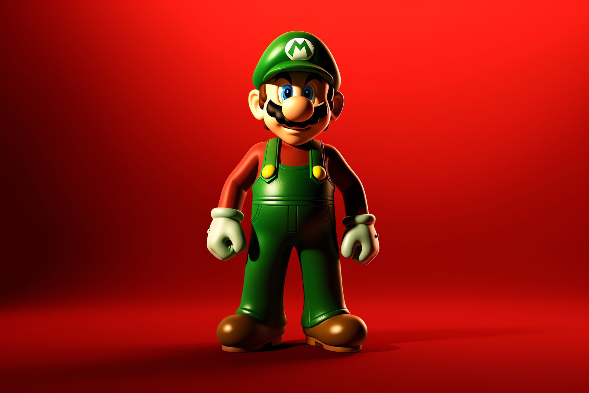 Luigi of New Super Mario Bros, Mario's sibling, modest countenance, verdant eyes, ghost-capturing device, HD Desktop Wallpaper