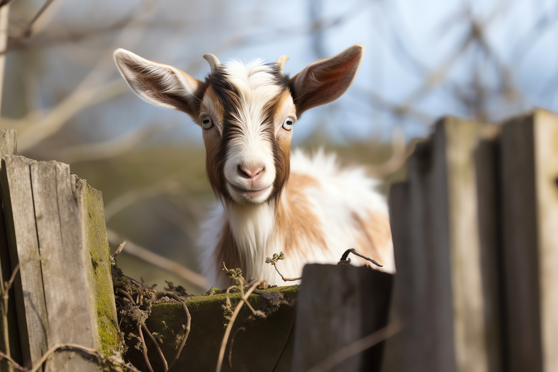 Caprine playfulness, Animal farmyard, Livestock fur, Pasture rustic, Tracks hoofed, HD Desktop Wallpaper