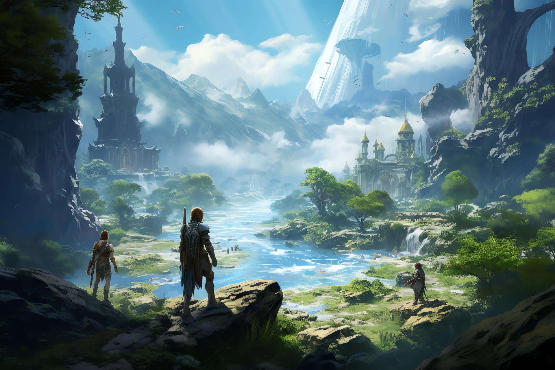 PlayStation fantasy, Adventurous exploration, RPG gameplay, Verdant realms, Interactive scenery, HD Desktop Wallpaper