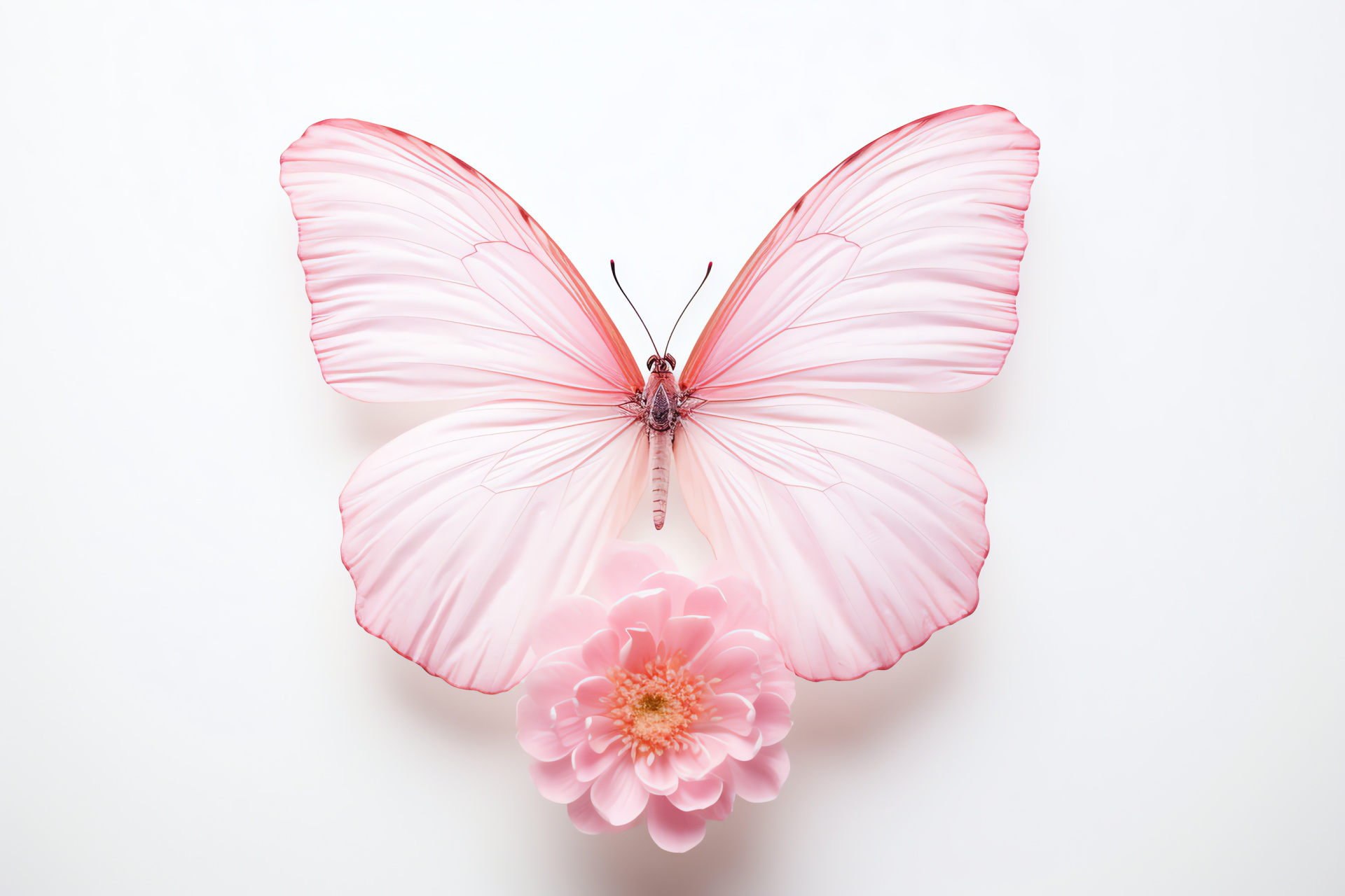 Pink Butterfly, peaceful nature scene, floral environment, wildlife photography, Lepidoptera beauty, HD Desktop Image