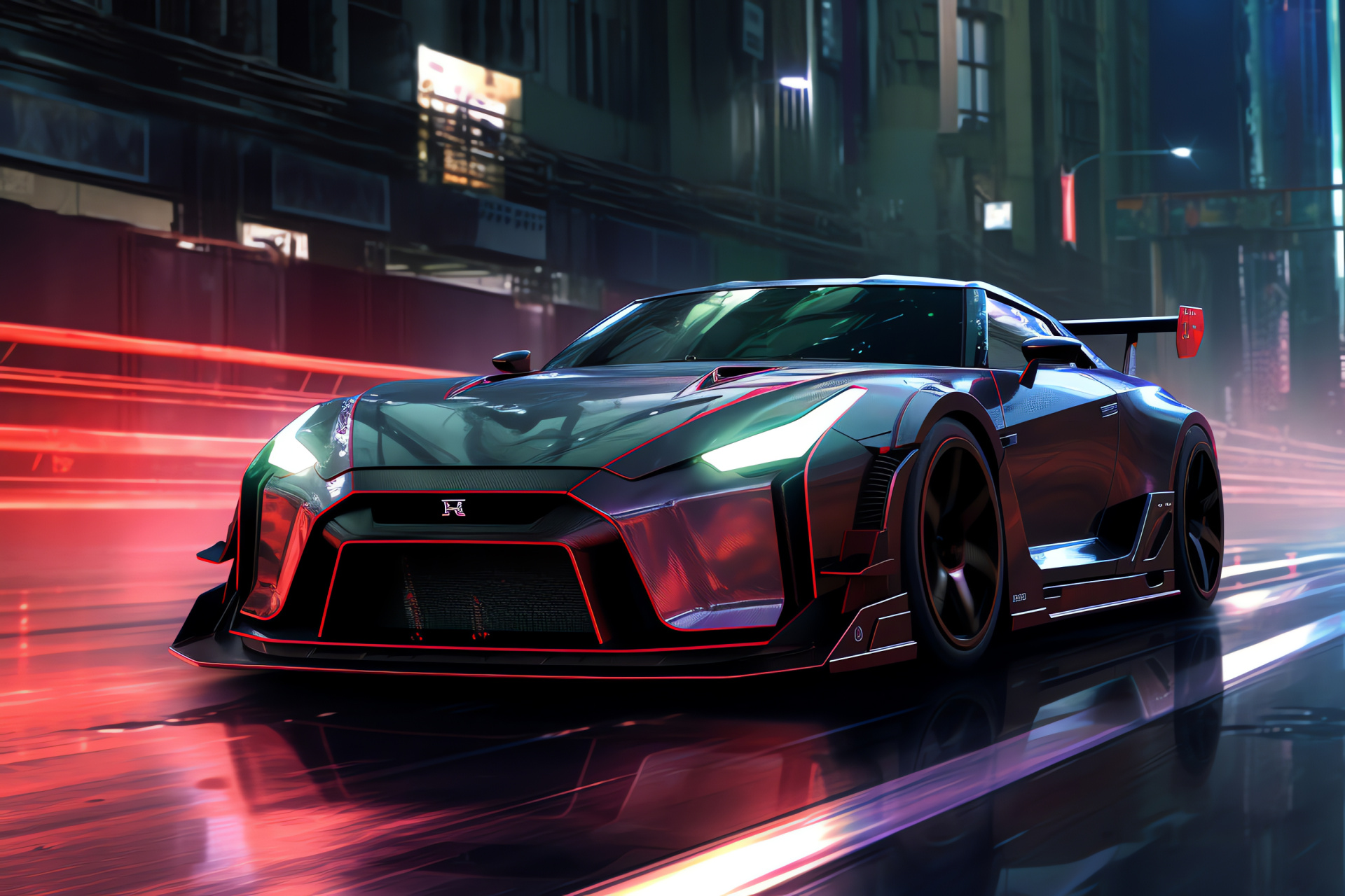 Nissan GT-R Nismo, Tokyo nights, Precise craftsmanship, Bold aesthetics, Urban speedster, HD Desktop Wallpaper