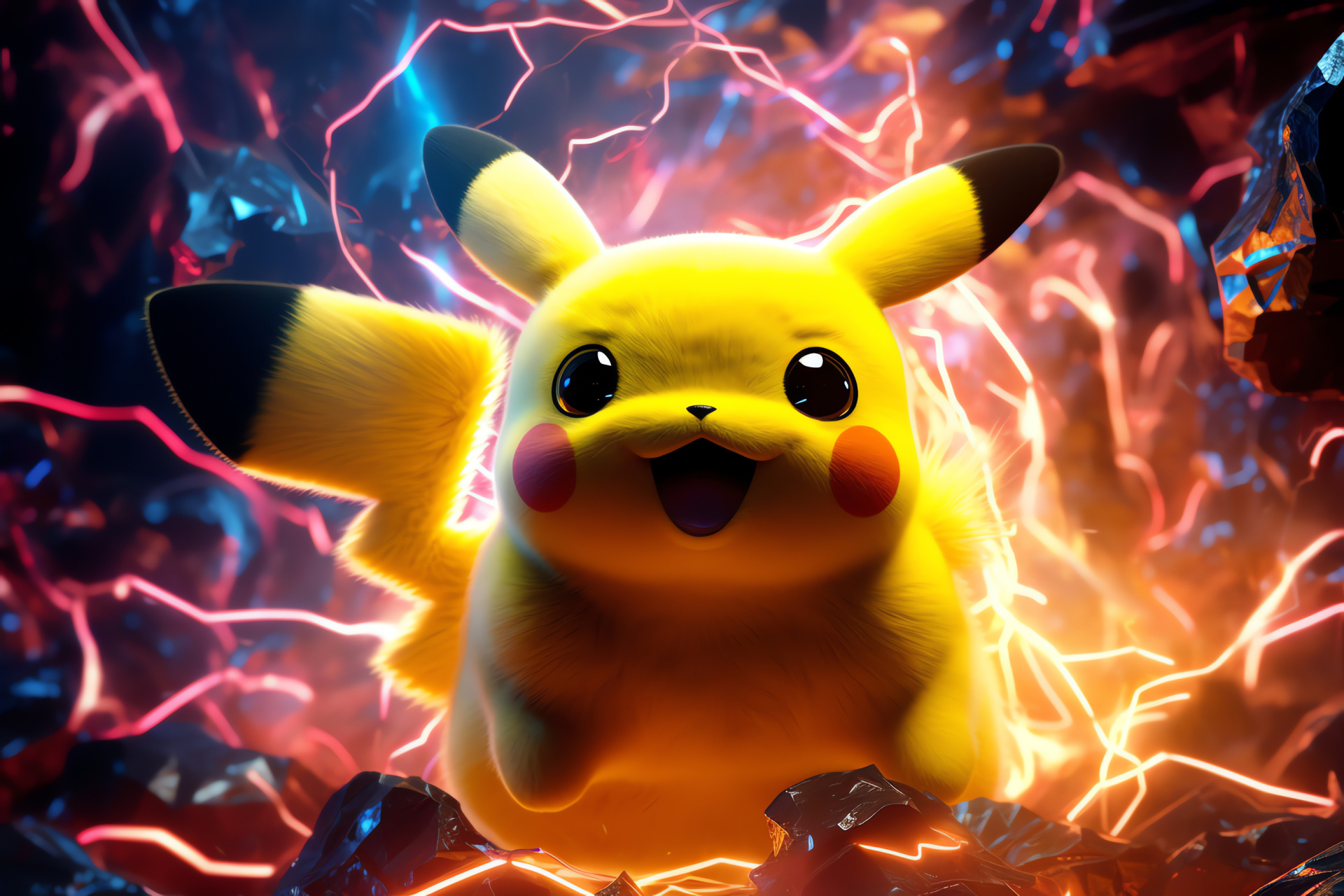 Pikachu, Pikachu species, Acknowledged favorite, Crimson cheeks, Sparkling optics, HD Desktop Wallpaper