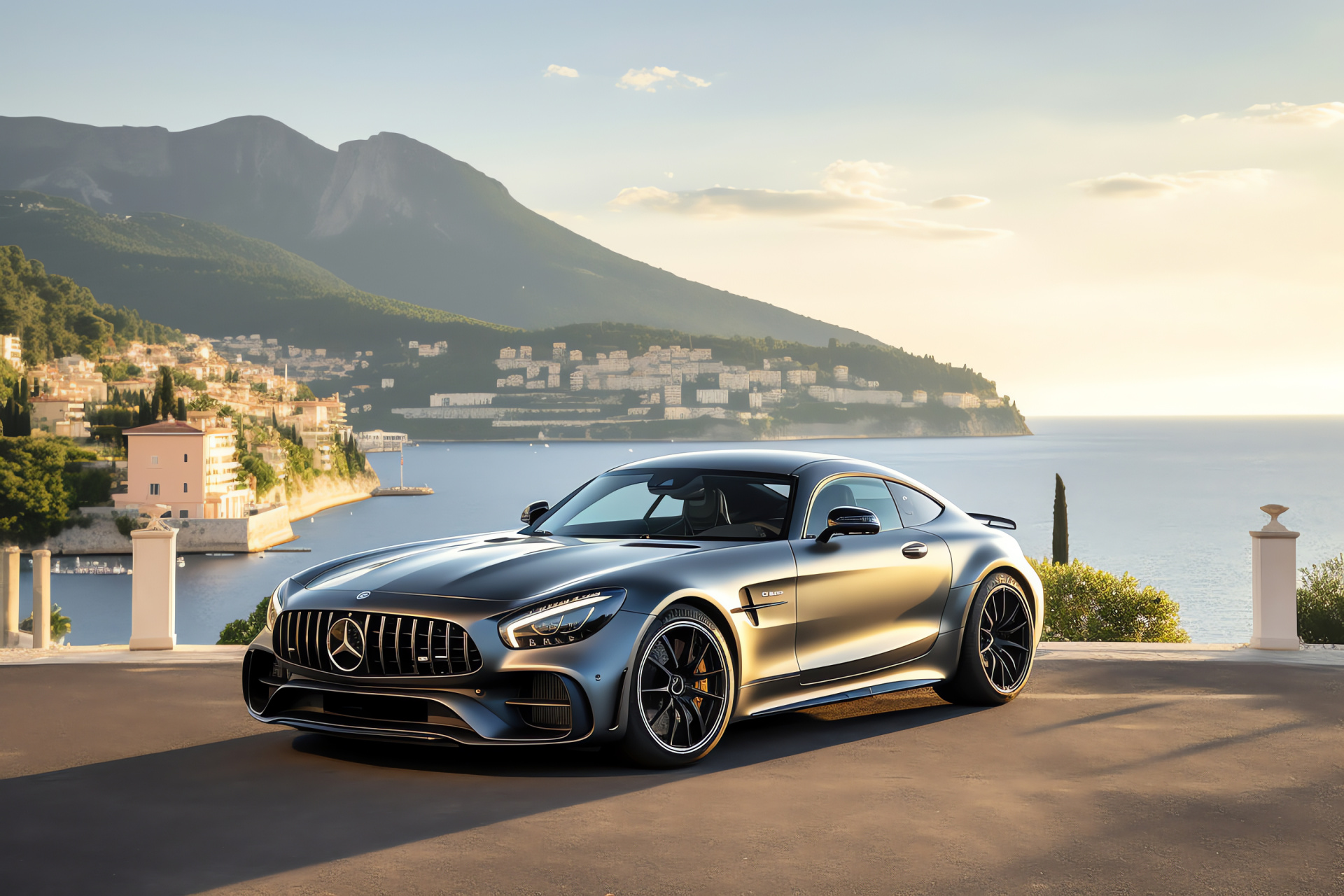 Mercedes-AMG GT Black Series, French luxury, Riviera charm, High-end performance, Automotive masterpiece, HD Desktop Wallpaper