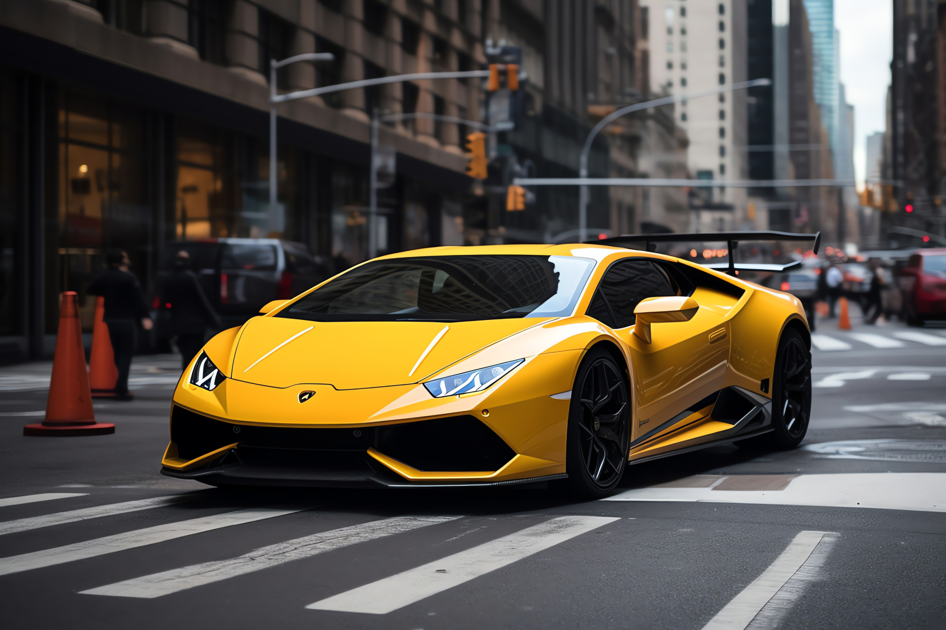 Lamborghini Huracan Performante, New York City streets, Supercharged sports car, Italian automotive excellence, Urban performance machine, HD Desktop Wallpaper