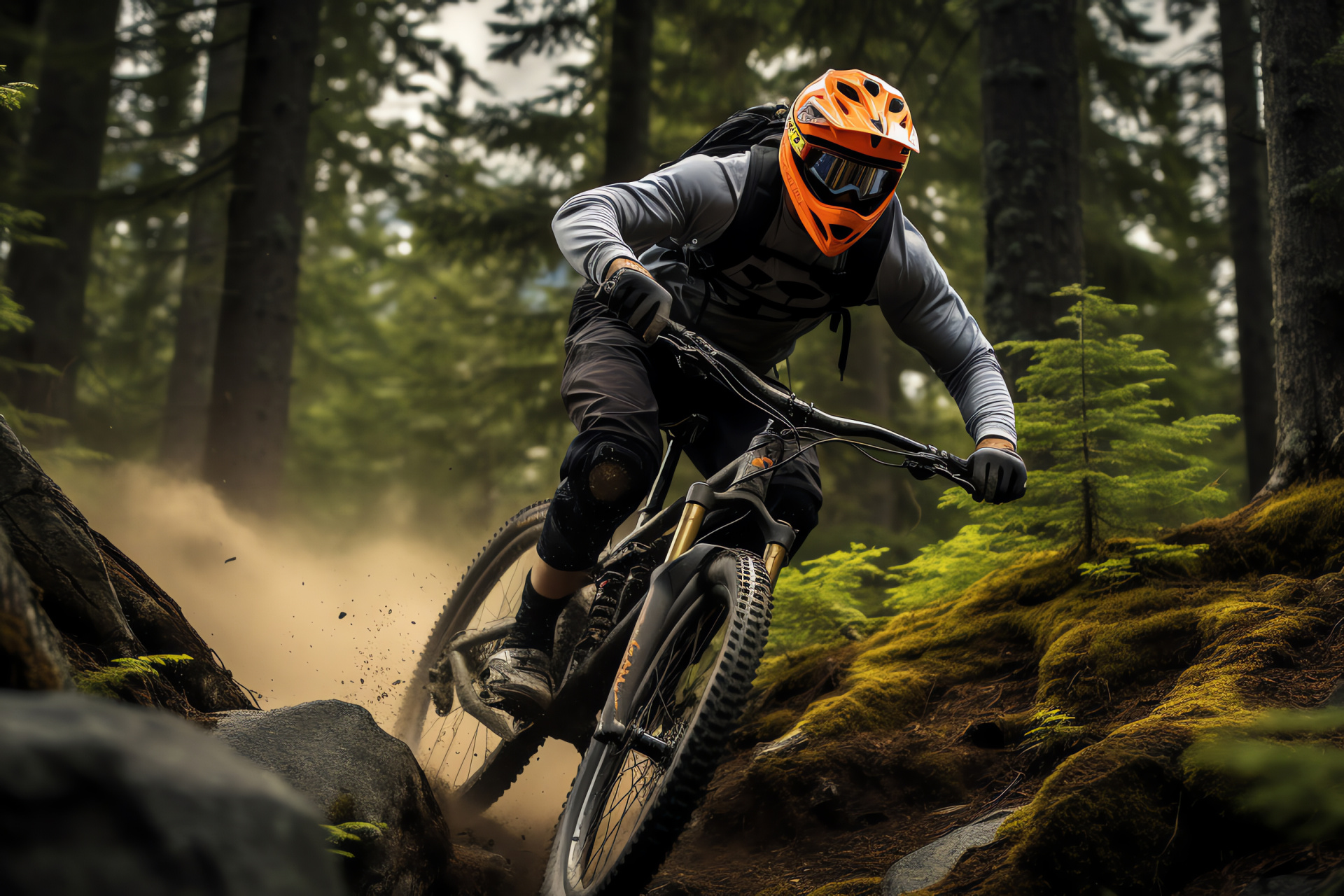 MTB Whistler Mountain, Sam Hill champion, Downhill biking challenge, Elevated terrain, Alpine scenery, HD Desktop Wallpaper