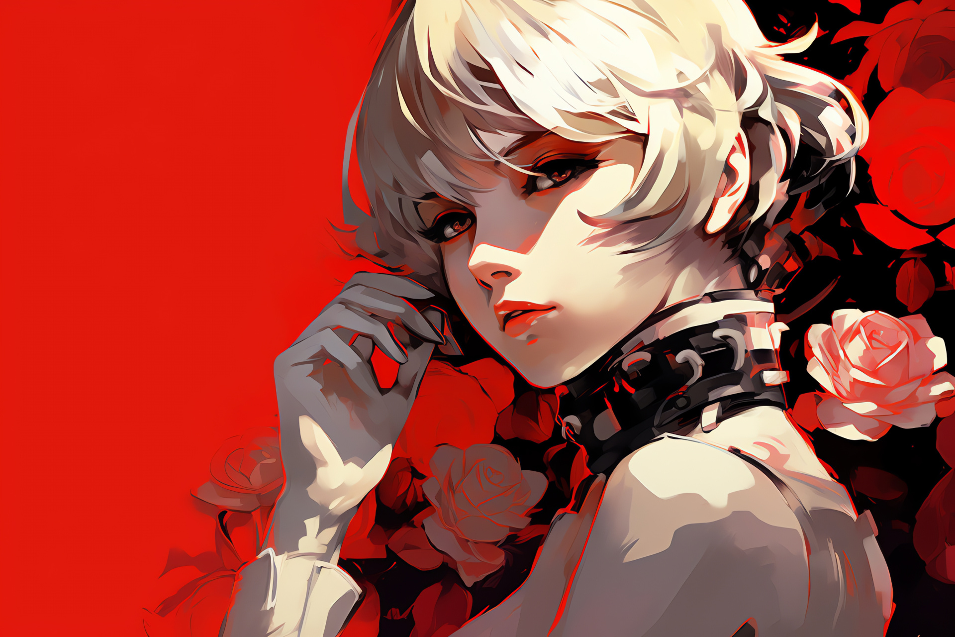 Aigis solitude, Resolute aspect, Botanical symbol, Emotional presence, Chromatic unity, HD Desktop Image