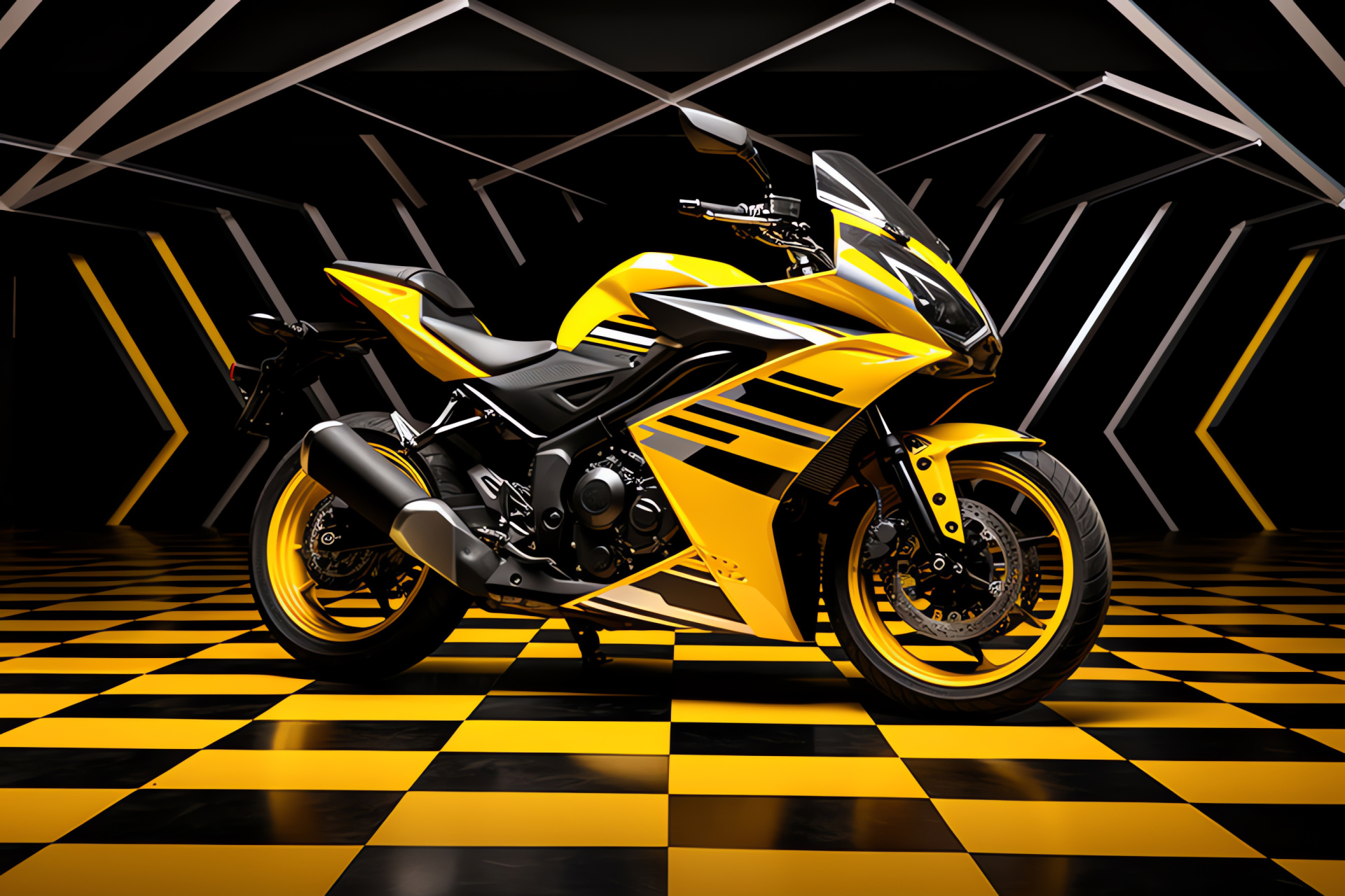 Honda CBR500R sports, Motorcycle styling, Aerial race depiction, Artistic motif arrangement, Bold contrast, HD Desktop Wallpaper