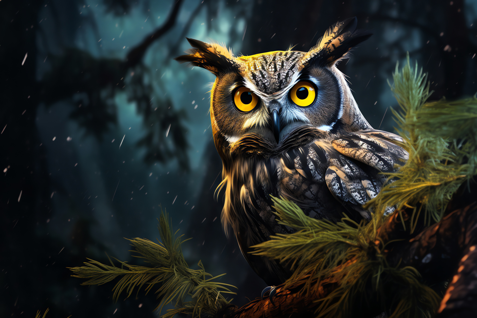 Owl, Birds of prey, Nocturnal avian, Raptors, Forest dweller, HD Desktop Wallpaper