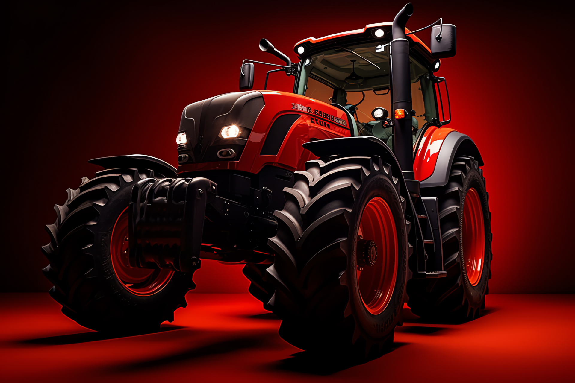 Tractor Kubota M6 series, Strong farm utility, Dependable machine, Kubota farming efficiency, Red working tractor, HD Desktop Image