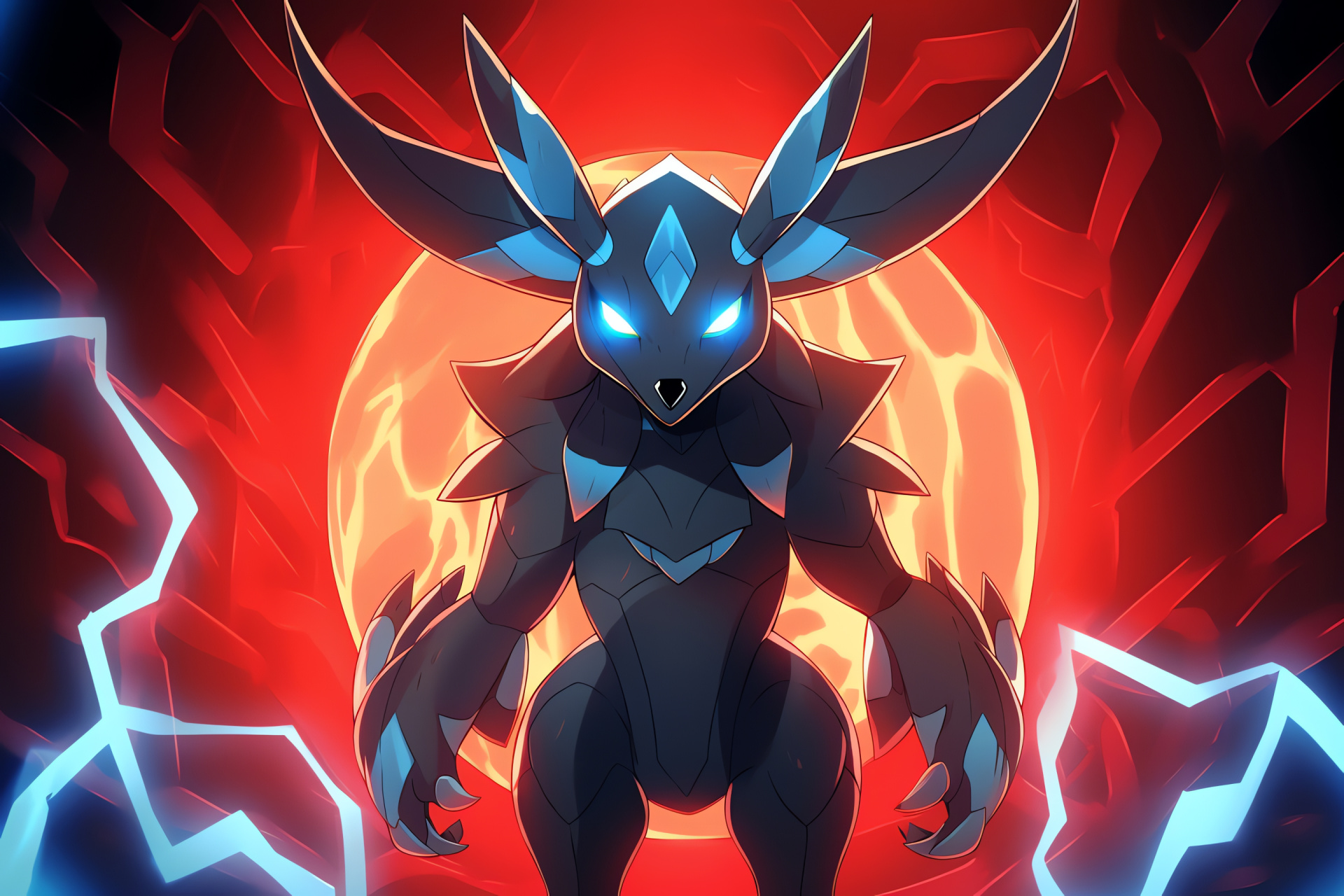 Mighty Lucario, Muscular steel combatant, Pokemon fighter, Red-eyed guardian, Steel fortitude, HD Desktop Image