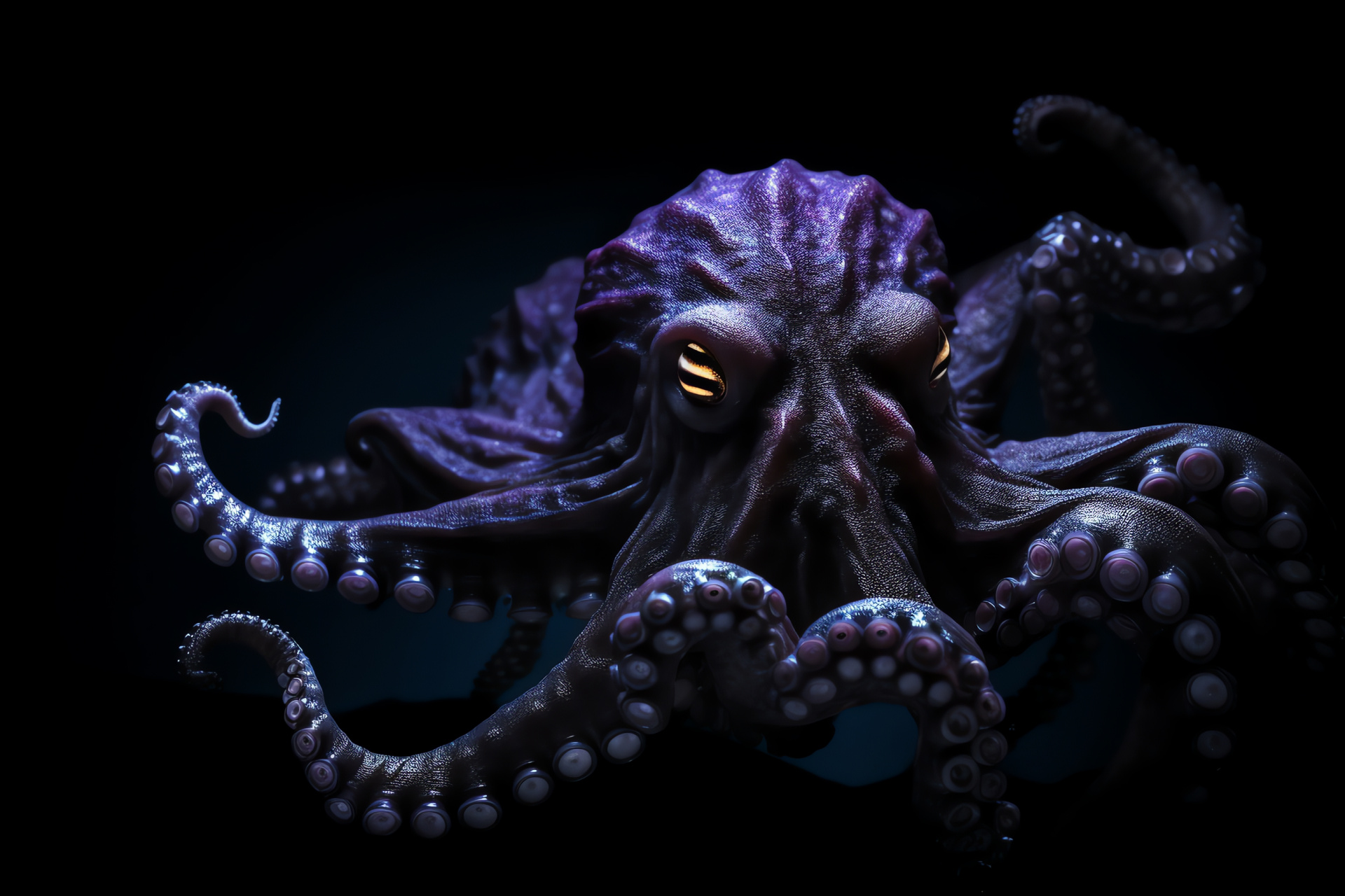 Mysterious Octopus, Deep-Sea Denizen, Undersea Hideaway, Coral Reef Dweller, Intriguing Aquatic, HD Desktop Image