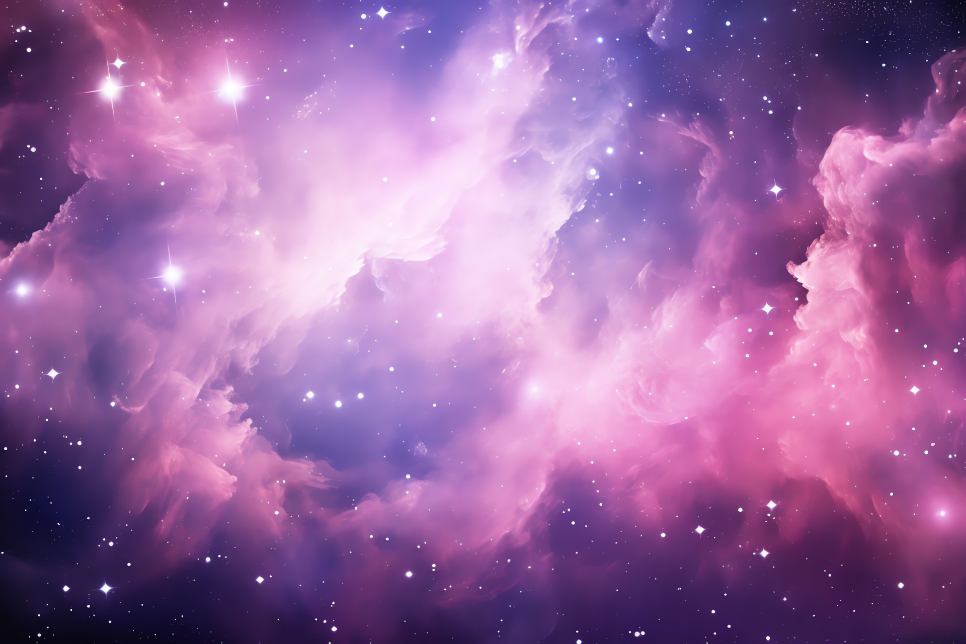 Swirling nebulosity, Pink cosmos, Astronomical spectacle, Galactic panorama, Space awe, HD Desktop Image