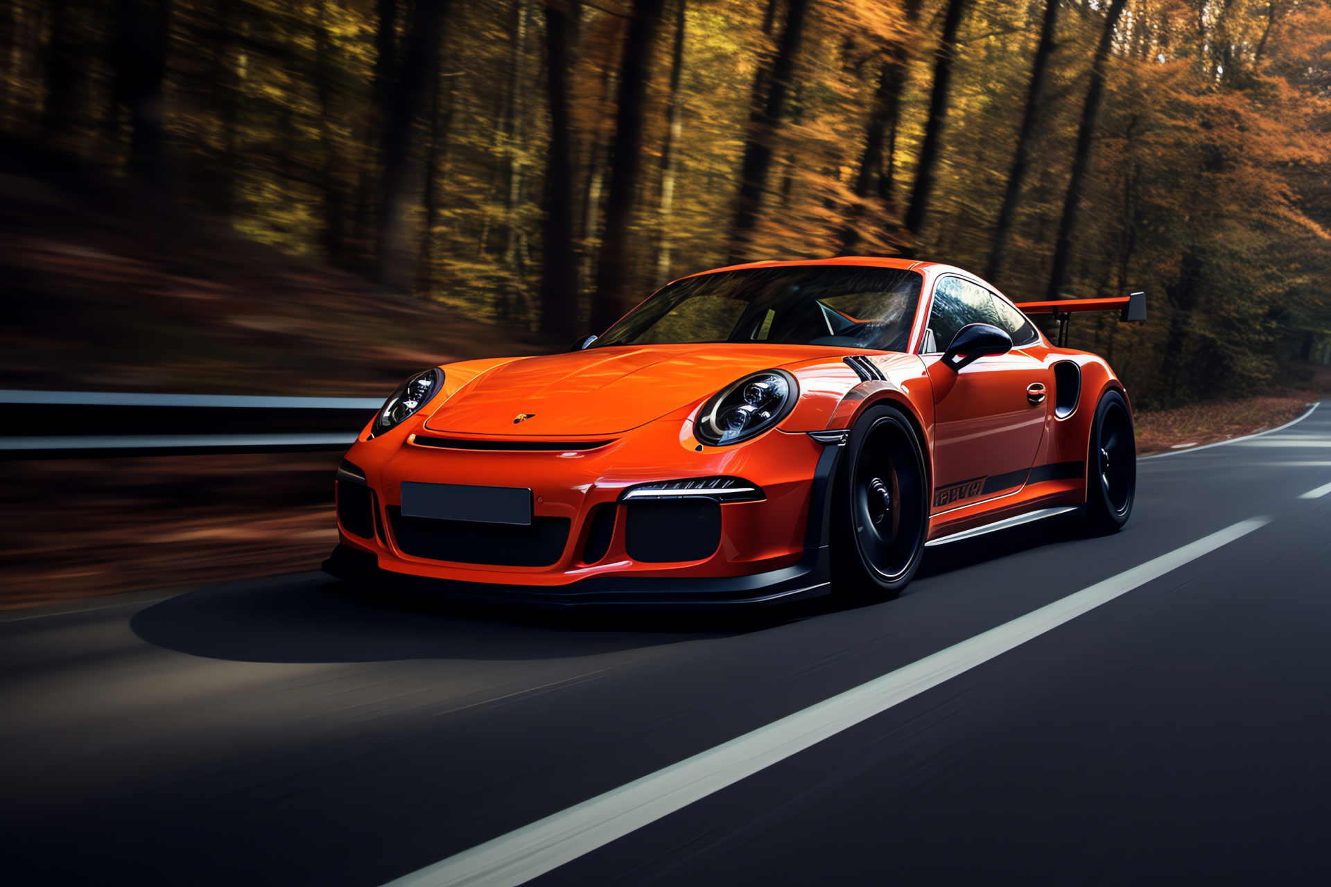 Porsche GT3 RS 4.0, German autobahn, High-speed transport, Advanced aerodynamics, Vehicle dynamics, HD Desktop Image