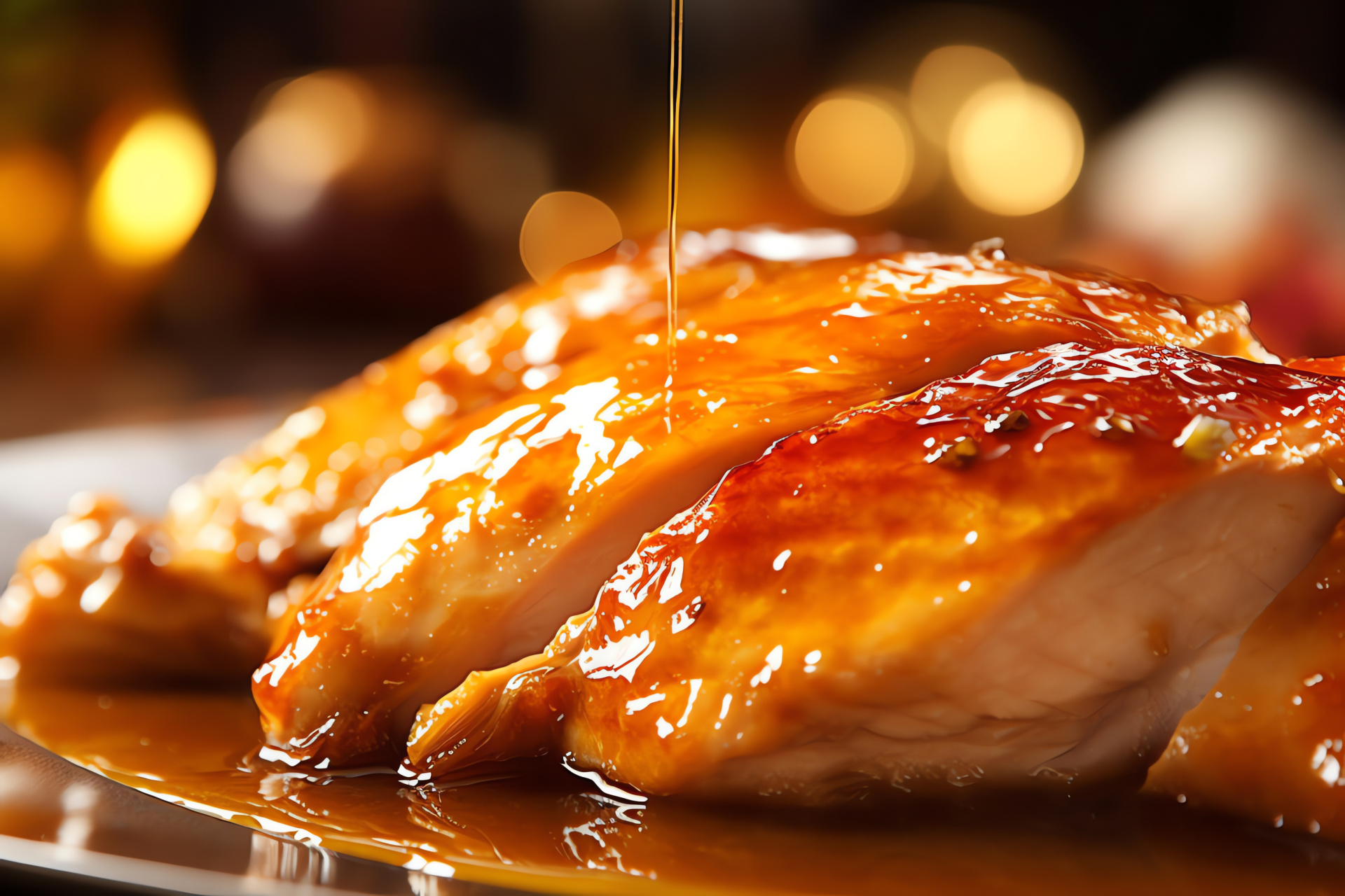 Holiday glazed turkey, Honey basting, Dijon mustard infusion, Glazed poultry shine, Tempting stickiness, HD Desktop Image