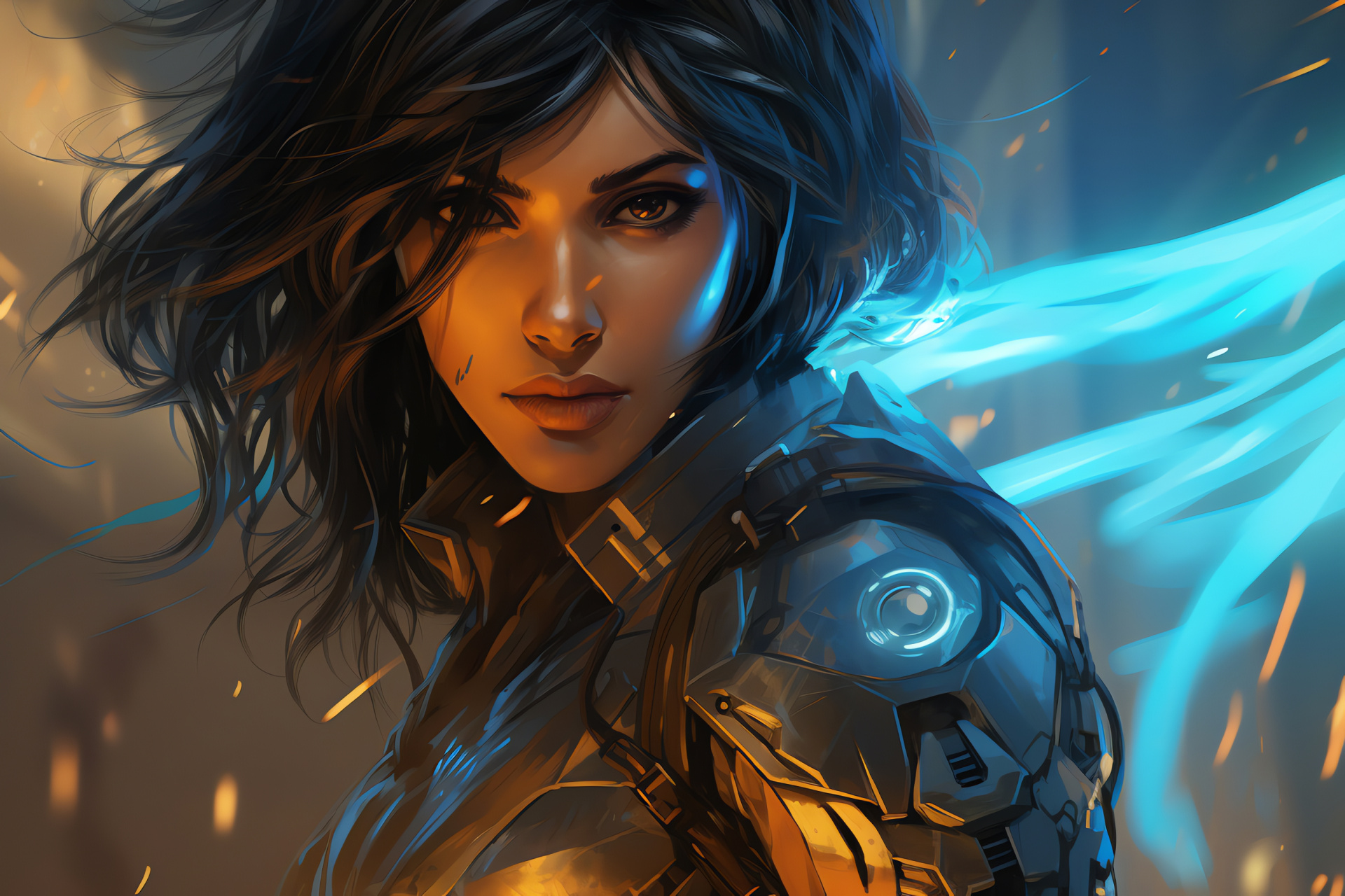 Pharah from Overwatch, Overwatch hero, Egyptian themed character, Sci-fi suit, Gaming icon, HD Desktop Wallpaper