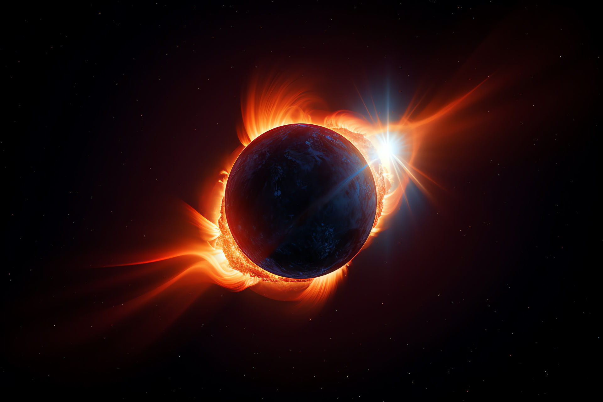 Eclipse observation, Orb phenomena, Astral showcase, Celestial angle, Magnificent space showcase, HD Desktop Wallpaper