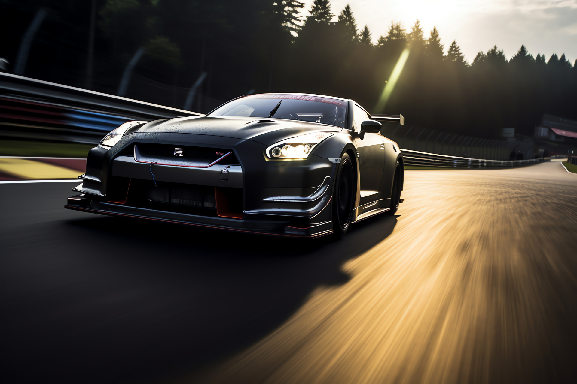 Nissan GTR, Nrburgring circuit, race performance, car aerodynamics, driver's experience, HD Desktop Wallpaper