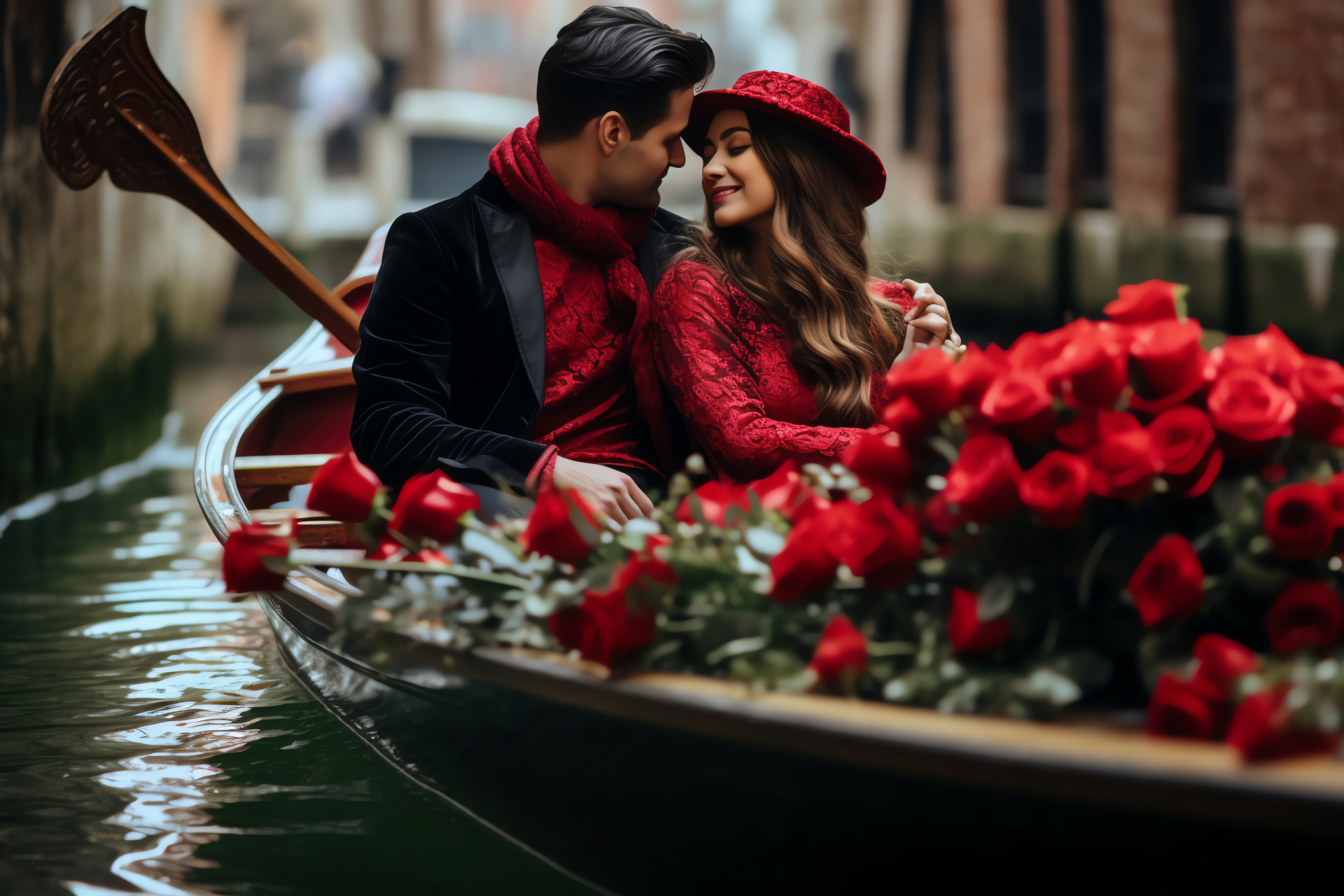 Valentine's Day outing, Venetian canal transport, Romantic waterways, Italian landmark, Lovers' experience, HD Desktop Image