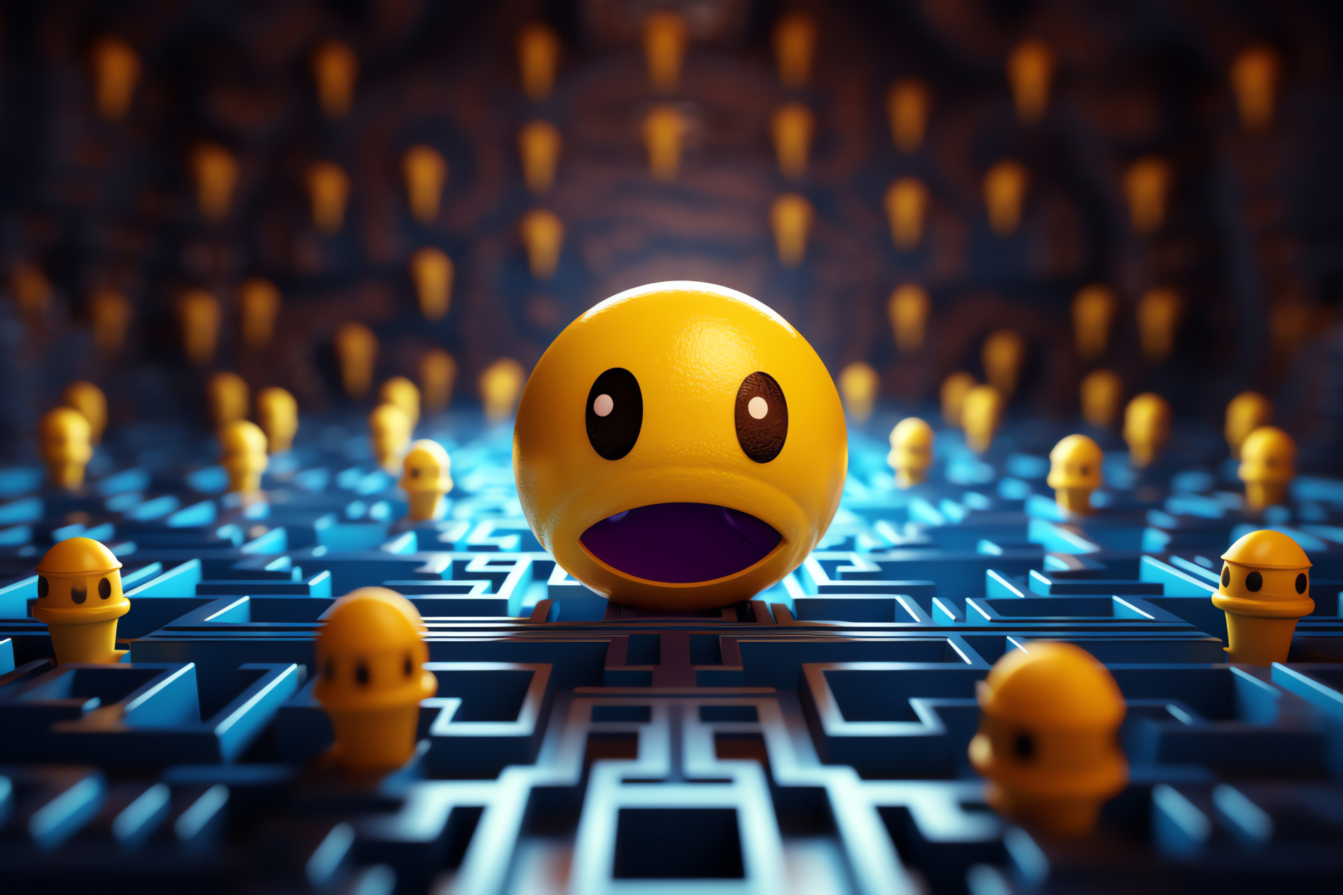 Cherished Pacman figure, Enduring Pacworld, Iconic arcade character, Classic round shape, Gaming legend, HD Desktop Wallpaper