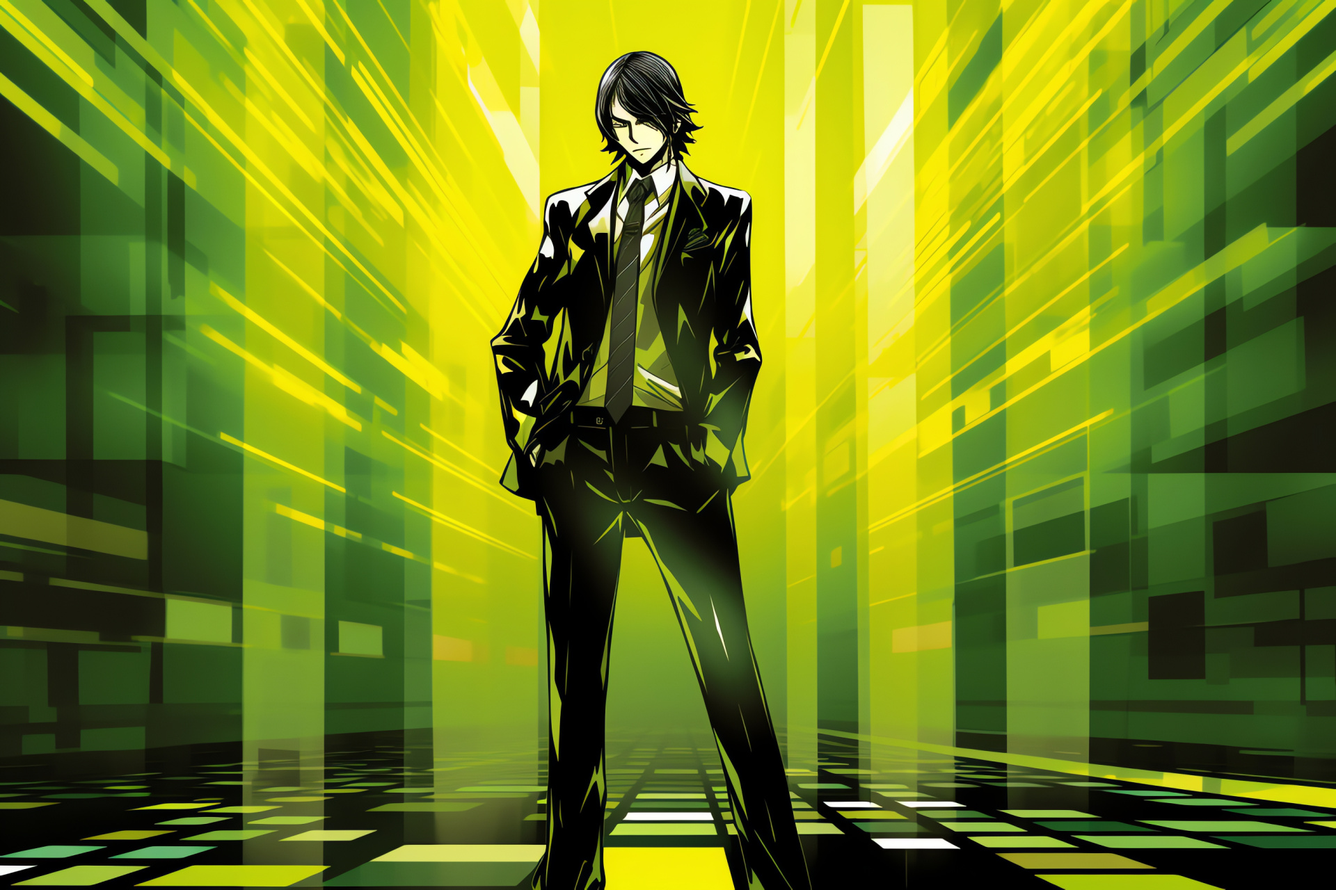 Persona game's Kei Nanjo, Evergreen sight feature, Confident expression, Posture of assurance, Elite persona, HD Desktop Image