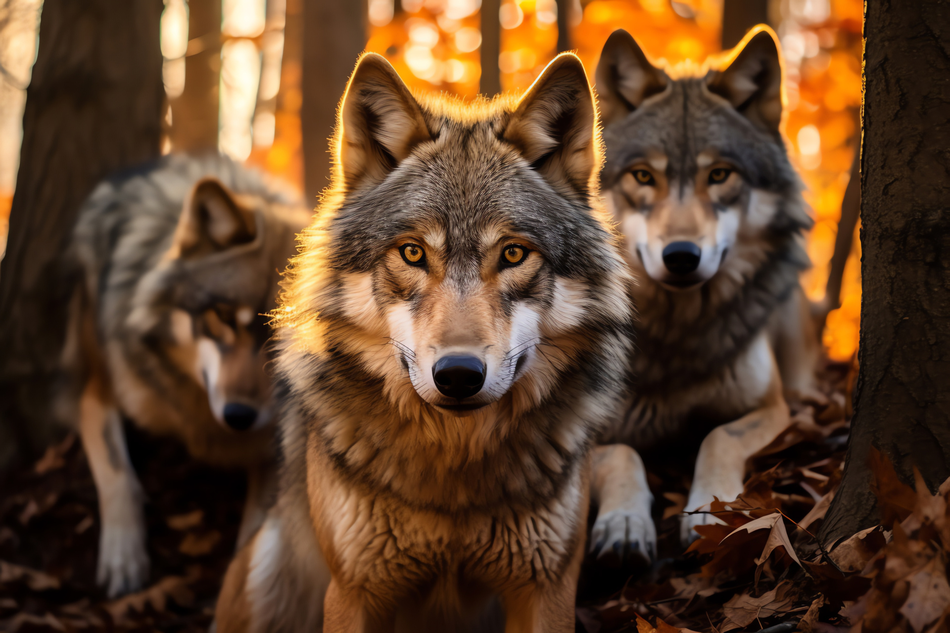 Old World predators, European lupine animals, Agate-like gaze, Forest dwelling, Tenebrous fur, HD Desktop Image