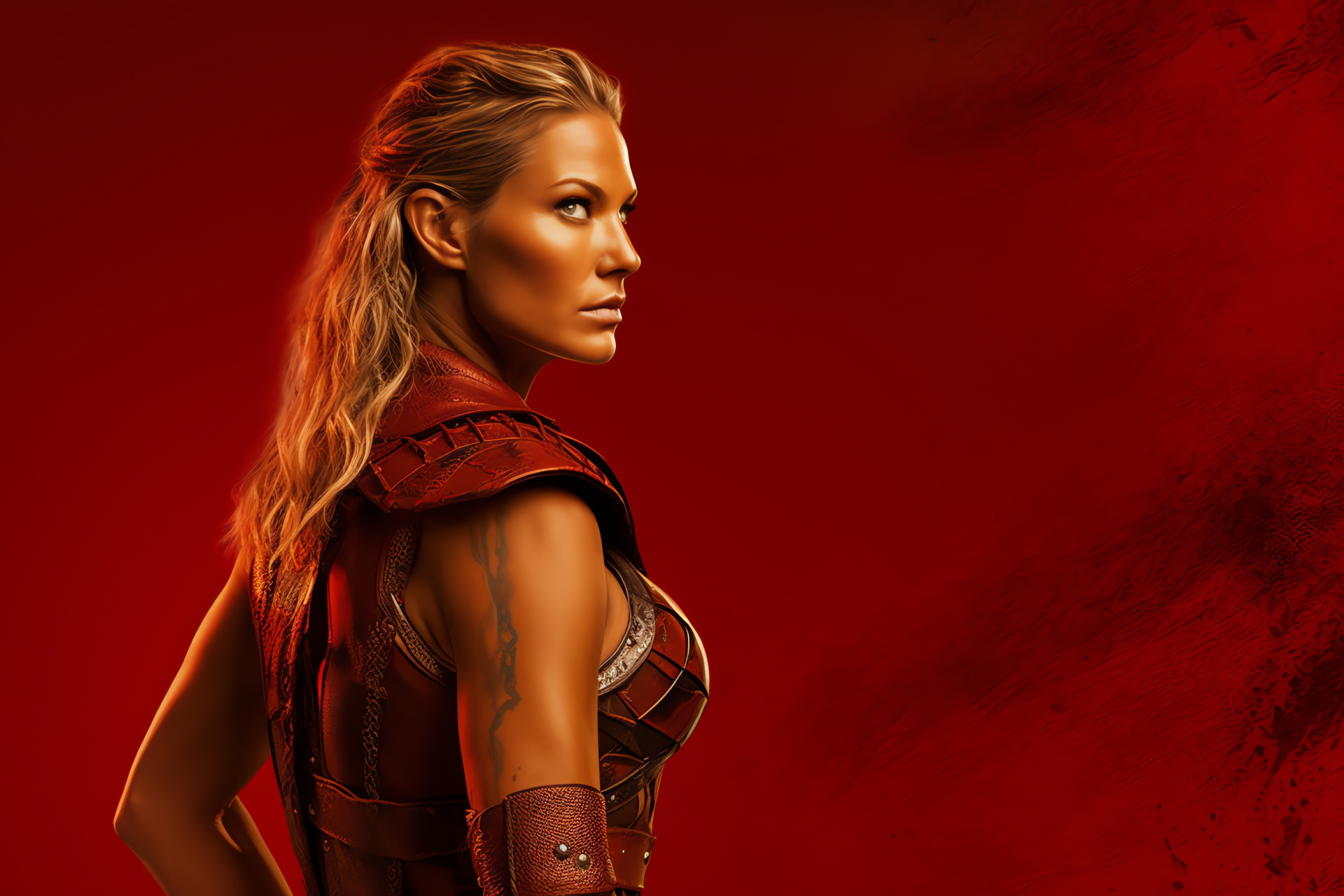 Ellen Hollman as Saxa, Spartacus series, Warrior woman, Historical drama, Television character, HD Desktop Image