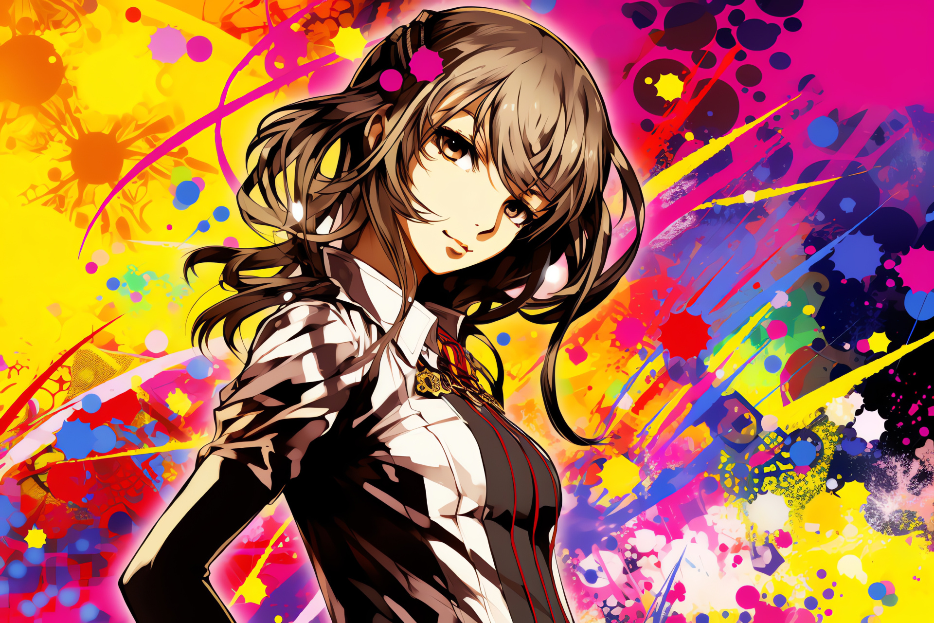 Persona 4 Golden Vita, Videogame character, Distinctive eye color, Persona-user stance, HD Desktop Image