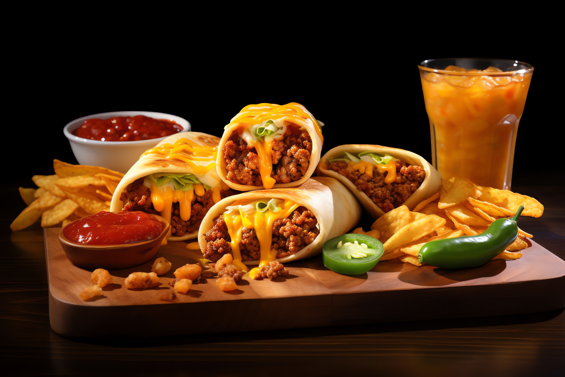 Taco Bell morning fare, Breakfast wrap, Savory potatoes, Sweet pastries, Quick meal, HD Desktop Wallpaper