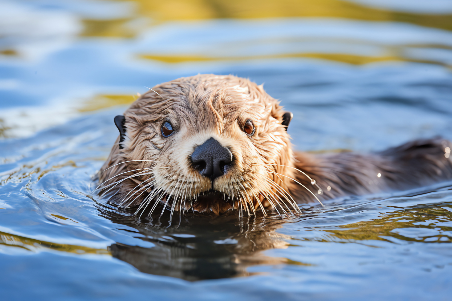 California sea otter, marine mammal, adorable otter, coastal animal, wildlife sanctuary, HD Desktop Image