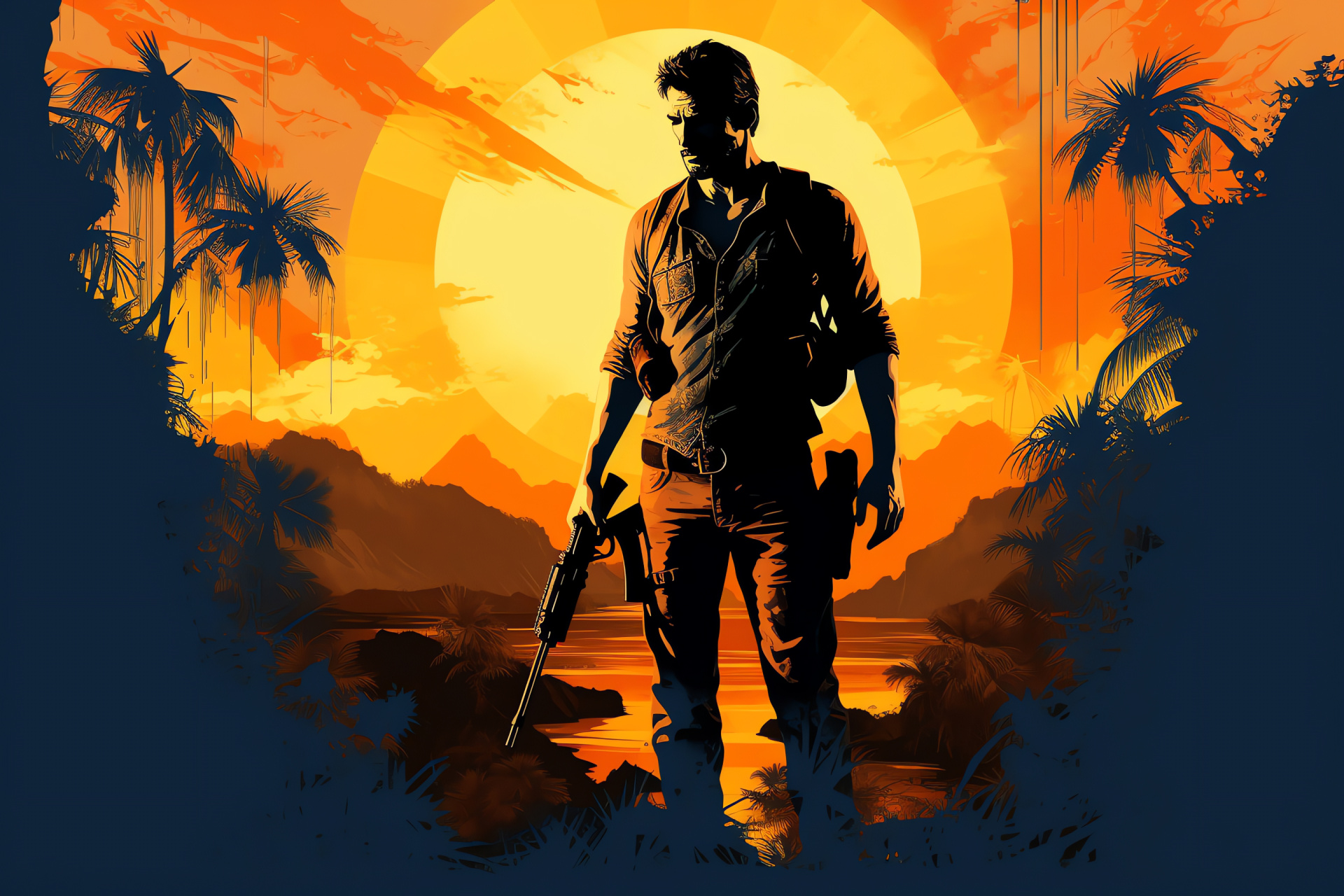 Nathan Drake avatar, Legendary finder, Sharp-eyed hero, Adventure attire, Navigator in hand, HD Desktop Wallpaper