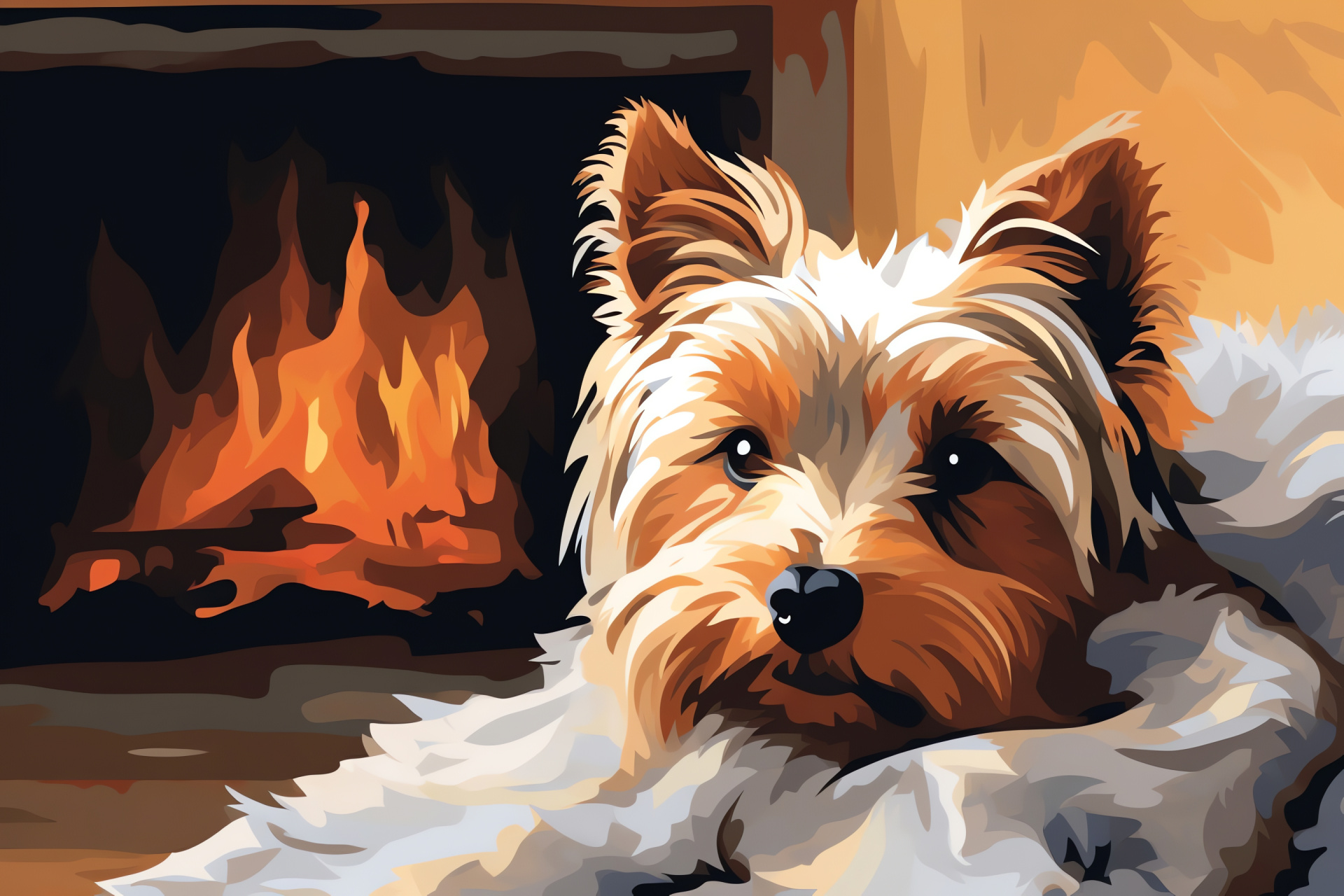 Serene Yorkshire Terrier, Rich brown optics, Sleek animal coat, Deep cocoa shades, Burnished toffee, HD Desktop Image