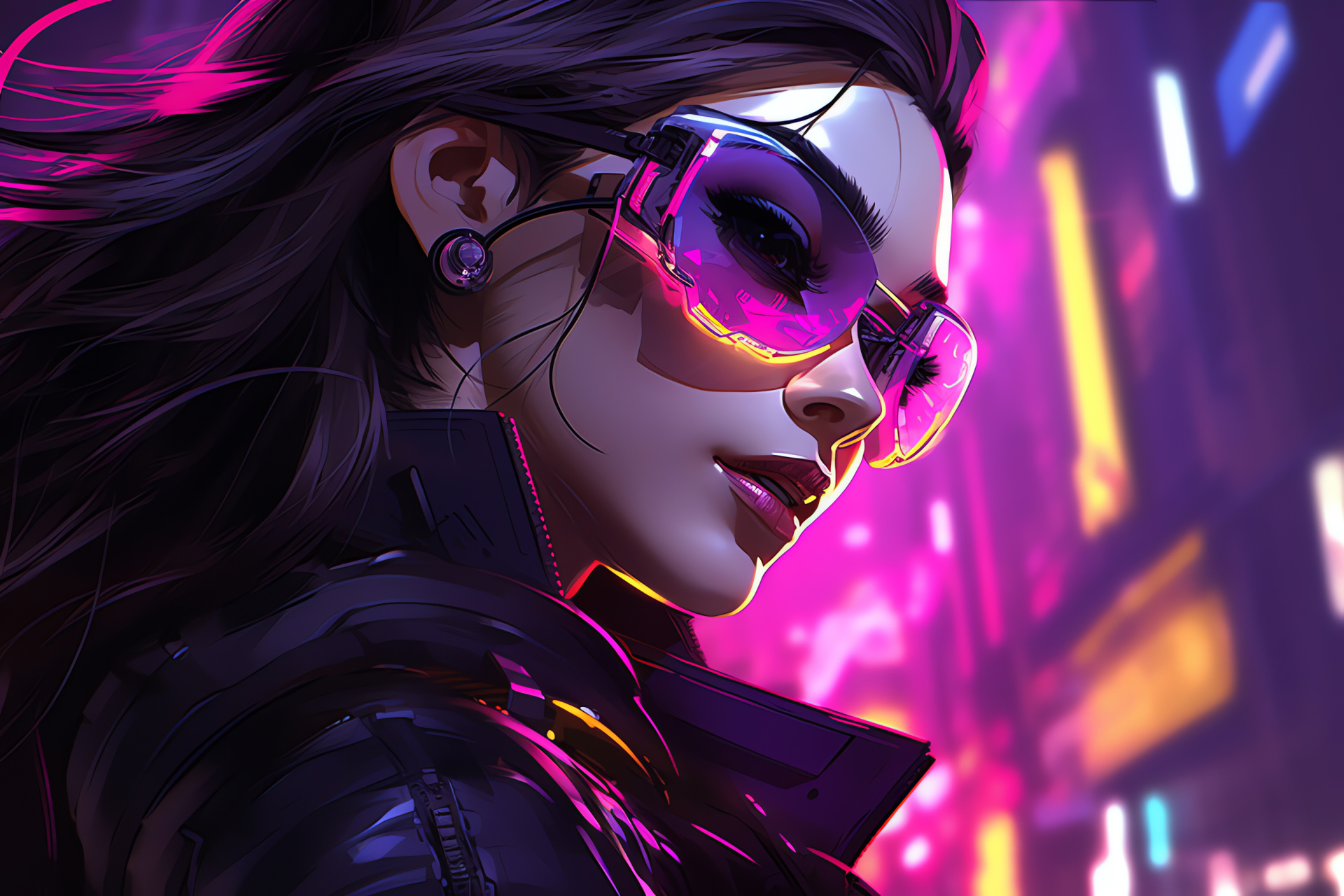 Widowmaker Overwatch engagement, King's Row nightfall, Sci-fi gaming realm, Sniper hideout, Illuminated metropolis, HD Desktop Image