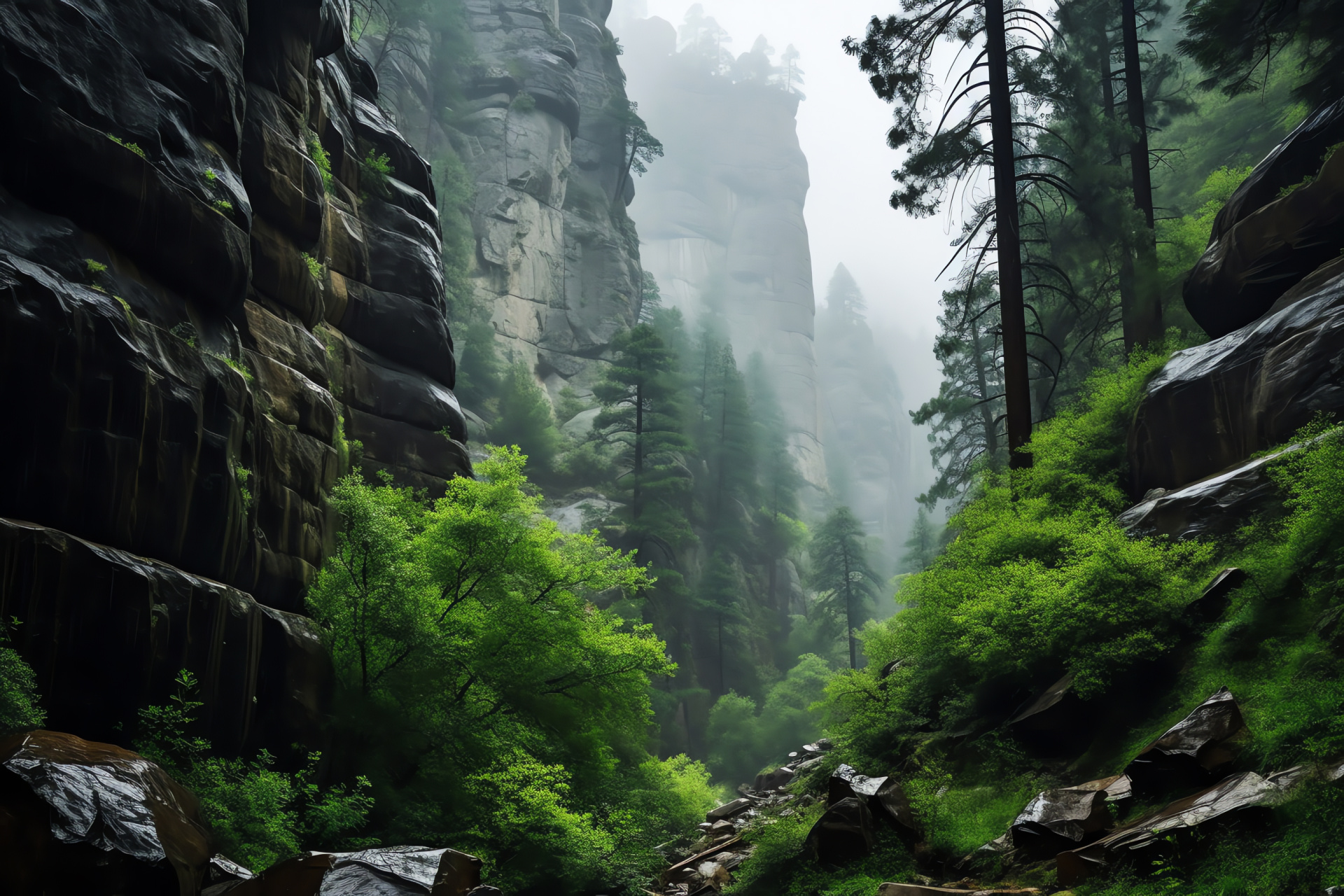 Yosemite National Park, California wilderness, Sequoia giants, Granite formations, Forest ecology, HD Desktop Image