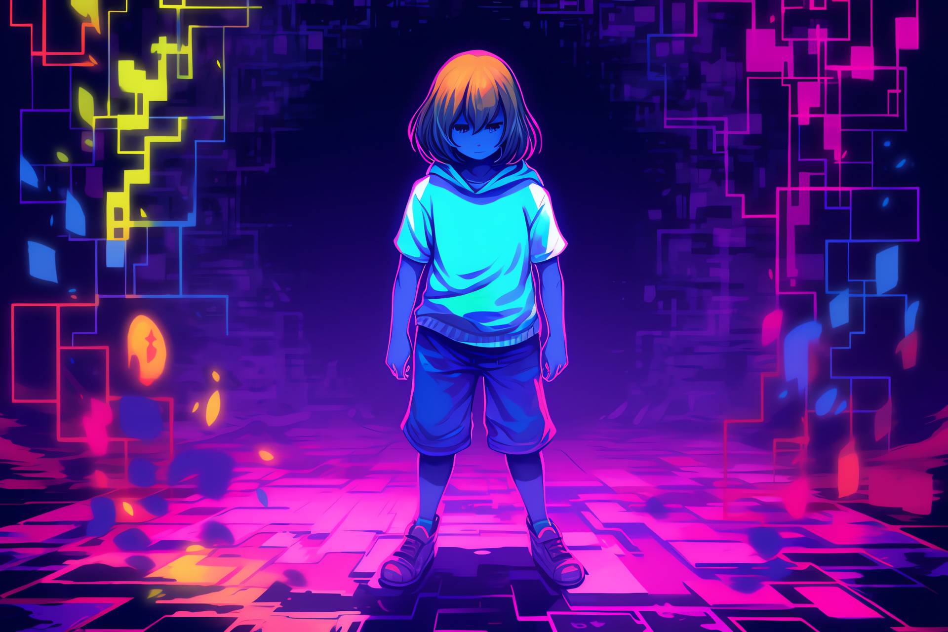 Robust Frisk, Undertale universe, Focal character, Sienna gaze, Sprightly finish, HD Desktop Wallpaper