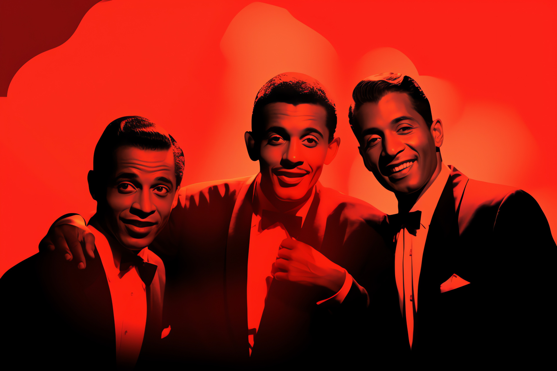 Sammy Davis Jr., Showbiz glamour, Colorful attire, Entertainer's accessory, Vivid scene, HD Desktop Image