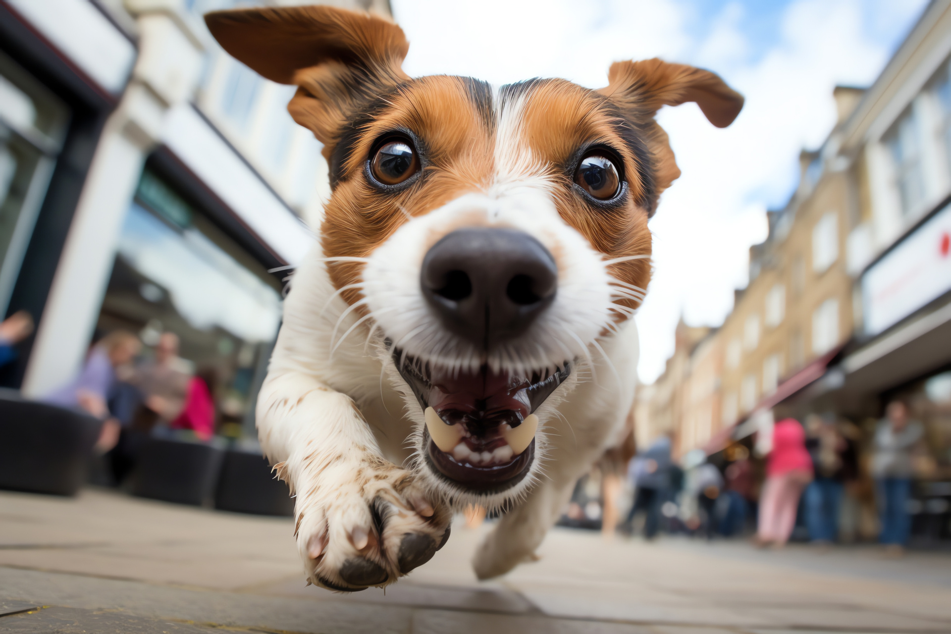 Terrier breed intensity, Jack Russell features, Canine wiry coat, Dog focused gaze, Terrier determined demeanor, HD Desktop Image